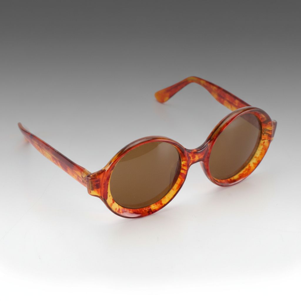 Oversized Round Tortoise Shell Framed Sunglasses with Vera Bradley Eyeglass Case