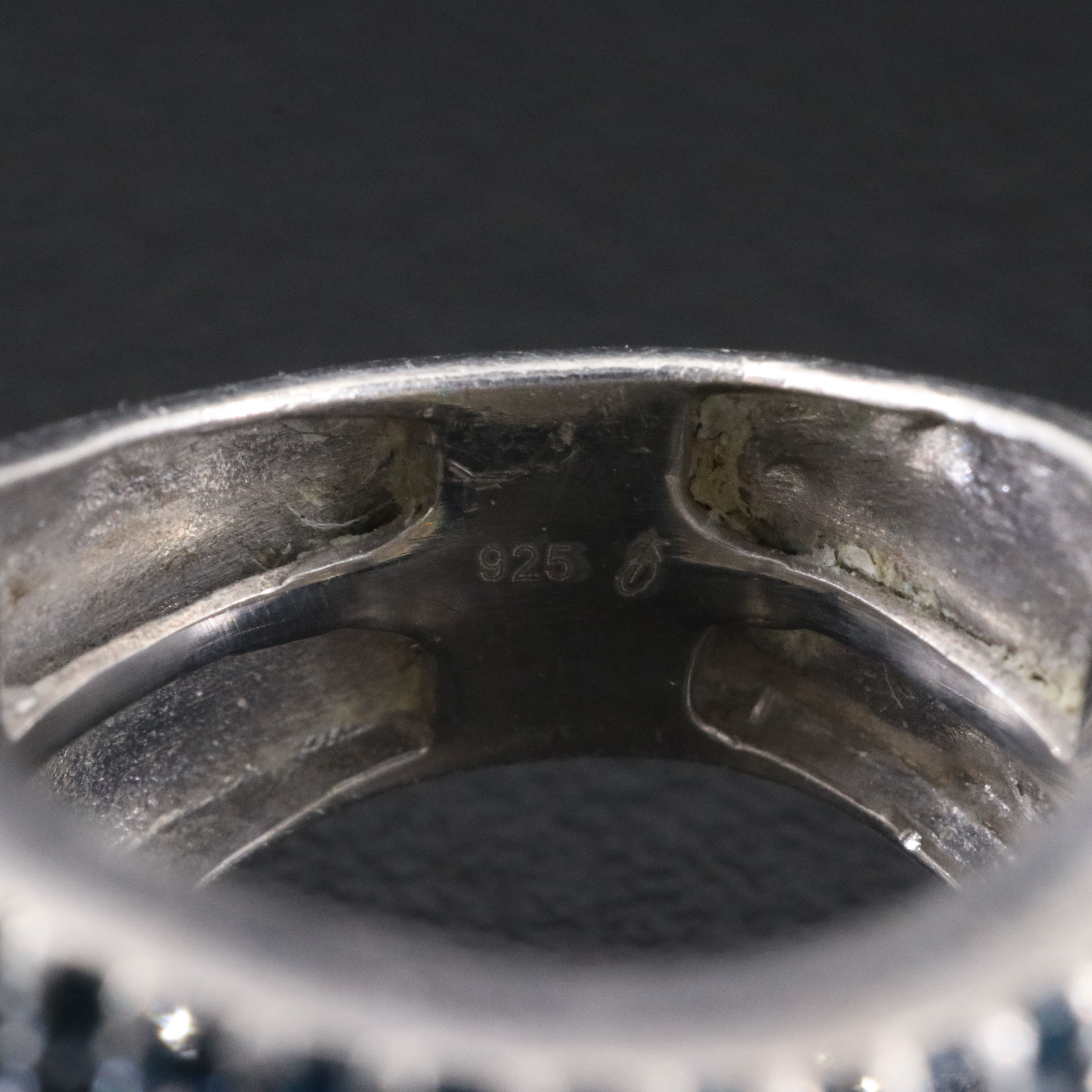 Sterling Diamond Wave Ring Including Fancy Diamonds