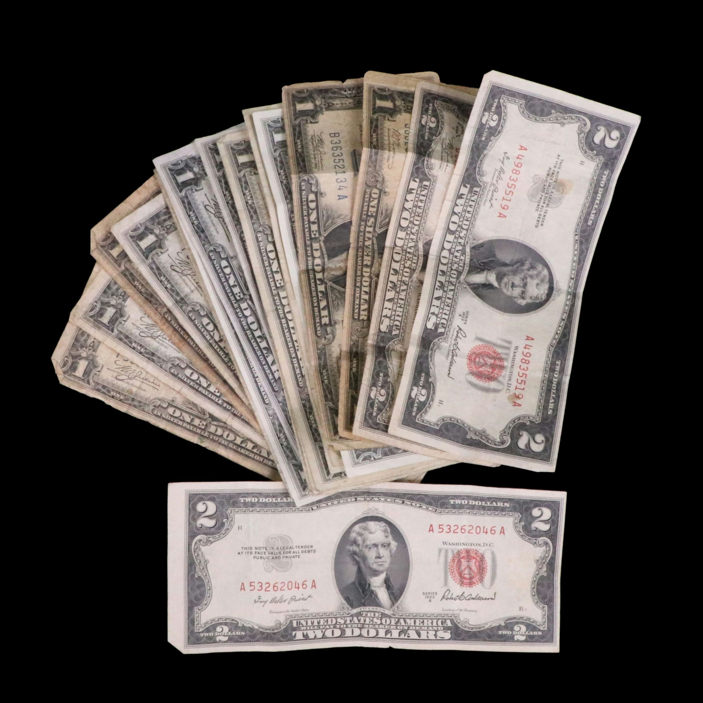 Group of $1 Silver Certificates and $2 United States Notes | EBTH