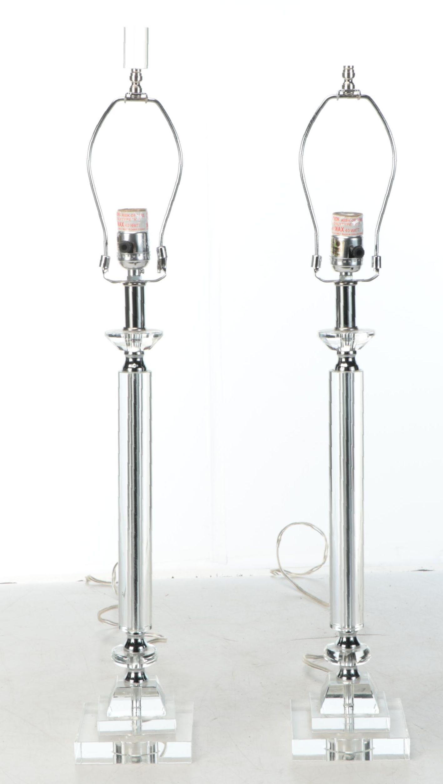 Glass Pillar Table Lamps