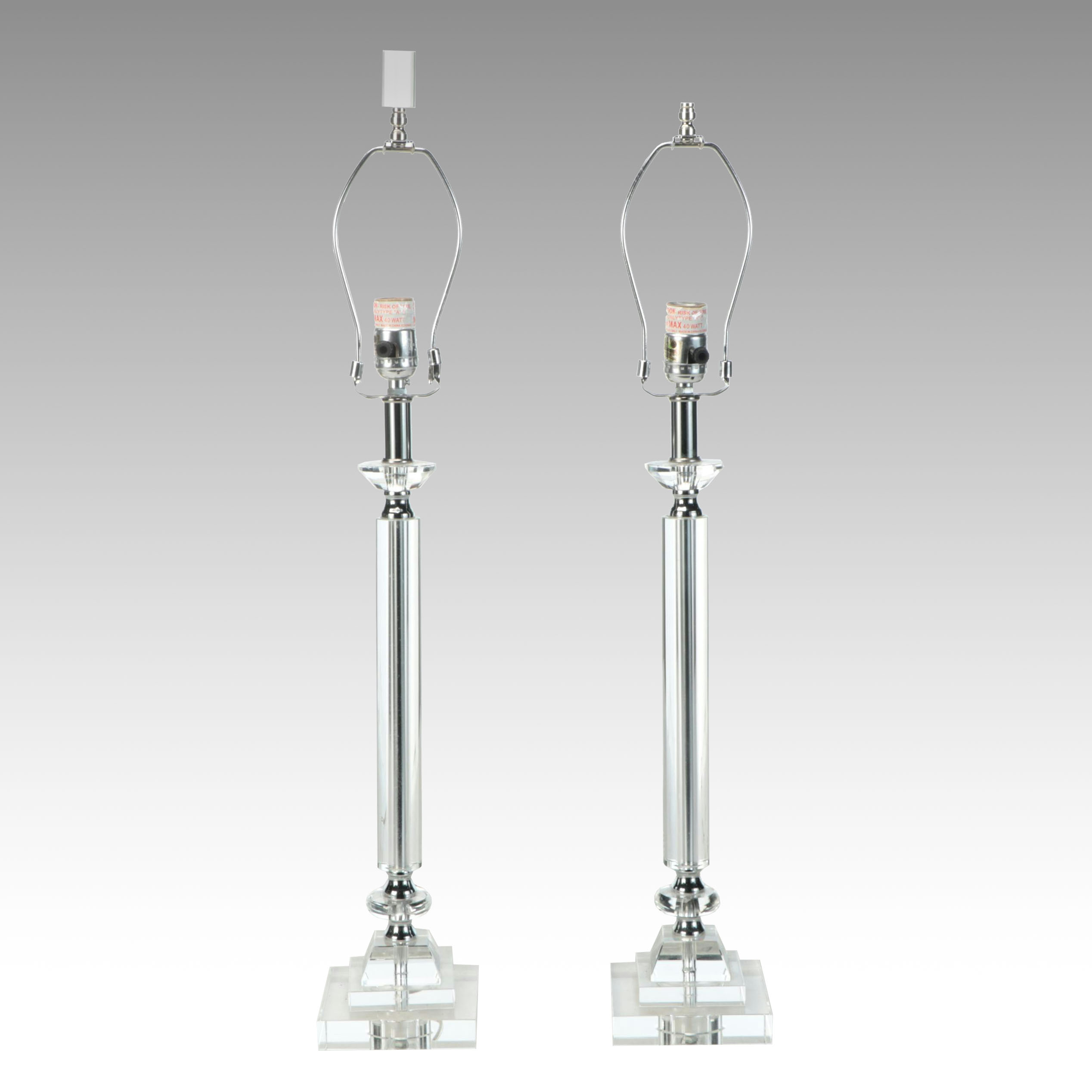 Glass Pillar Table Lamps