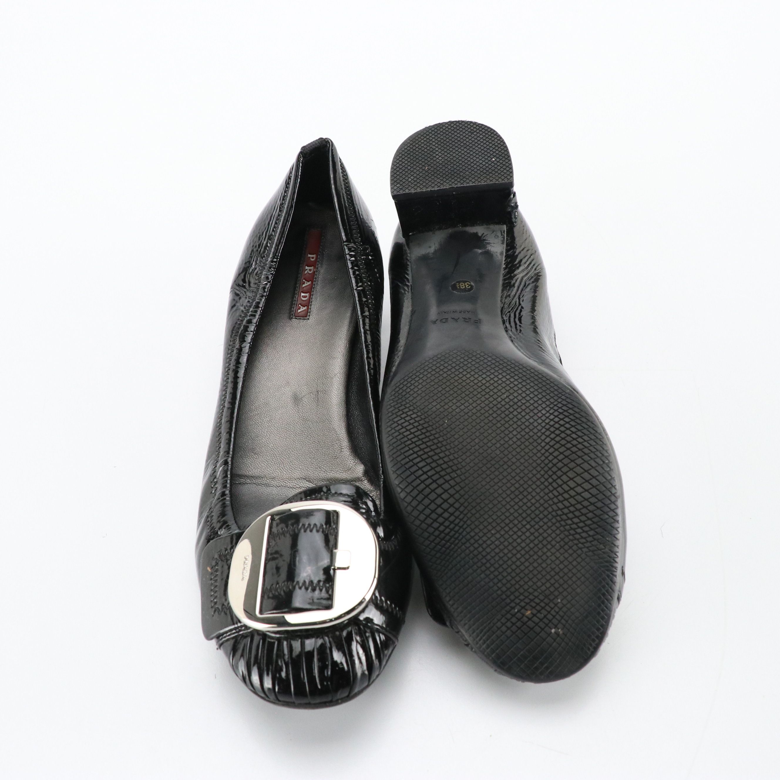 Prada Sport Buckle Pumps in Patent Leather