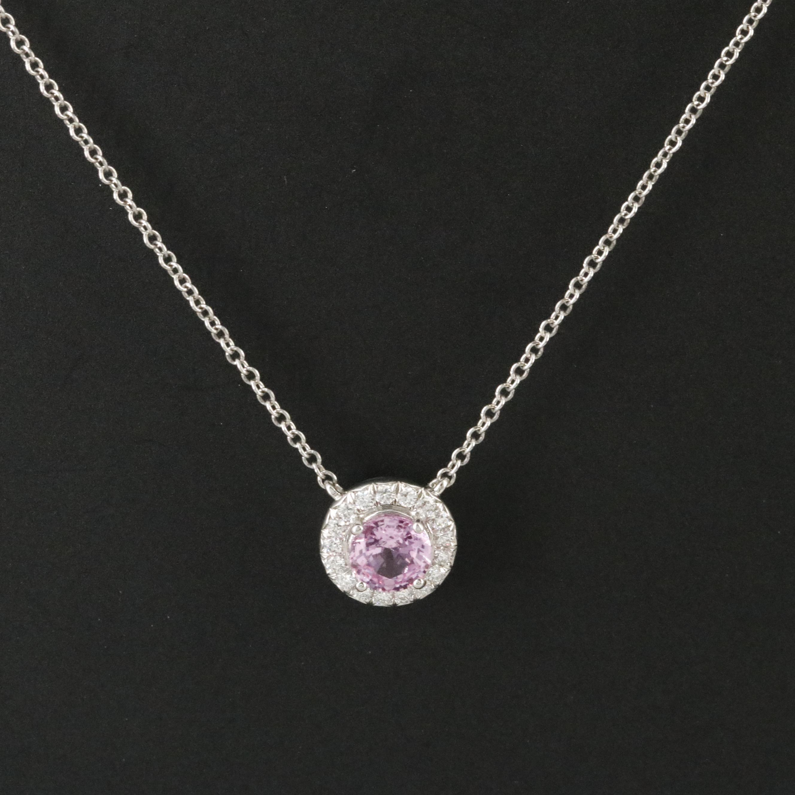 Tiffany & Co. Soleste Platinum Pink Sapphire and Diamond Necklace