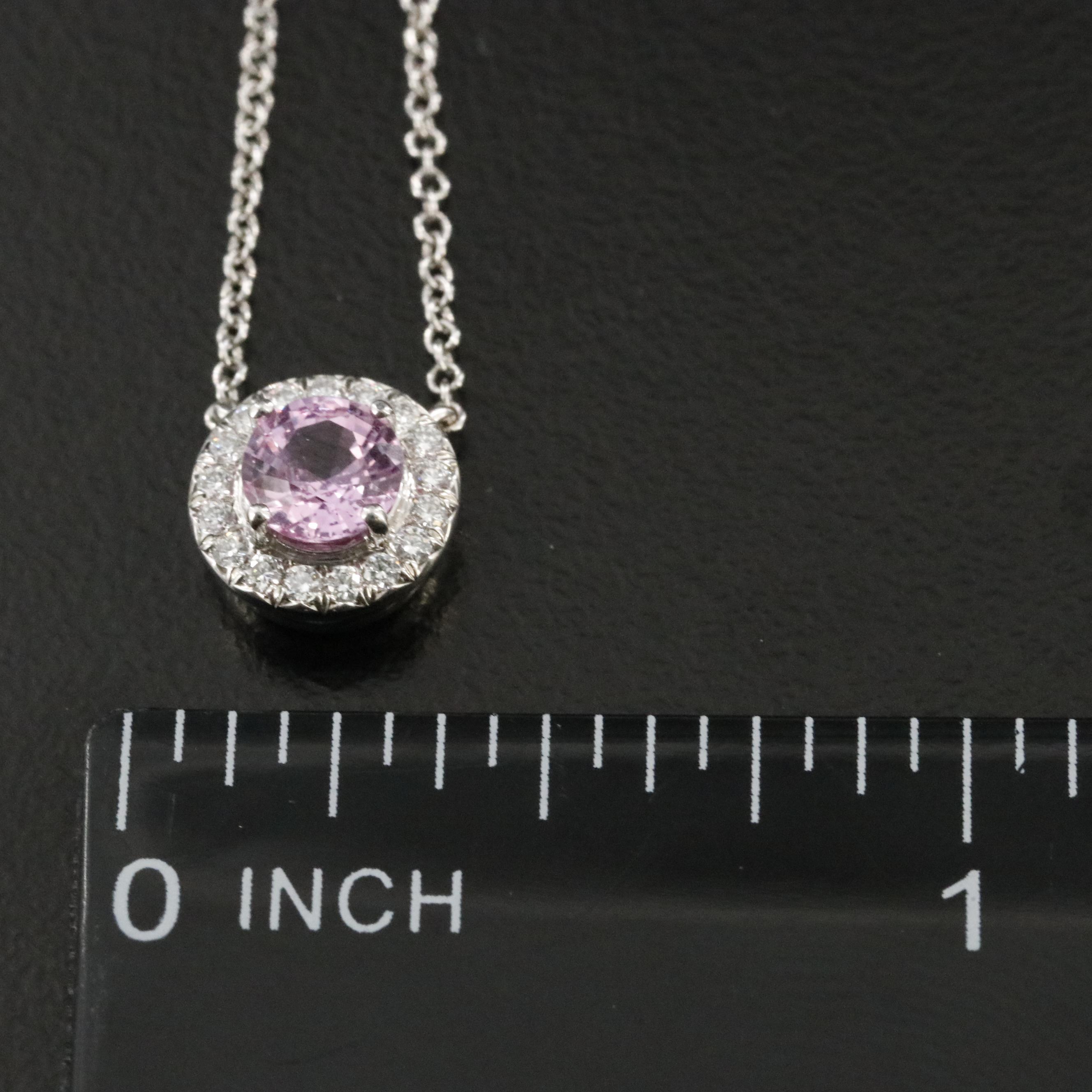 Tiffany & Co. Soleste Platinum Pink Sapphire and Diamond Necklace