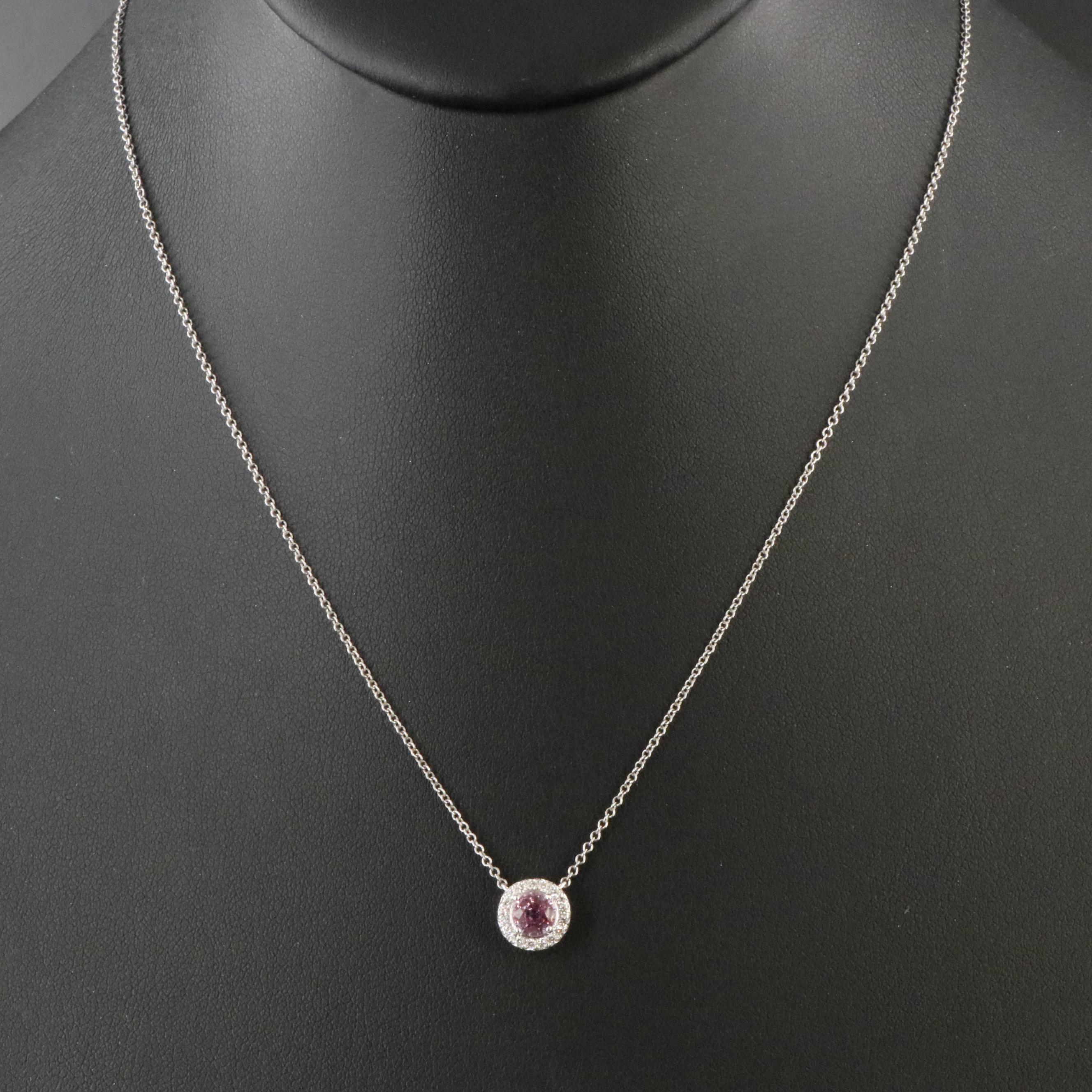 Tiffany & Co. Soleste Platinum Pink Sapphire and Diamond Necklace