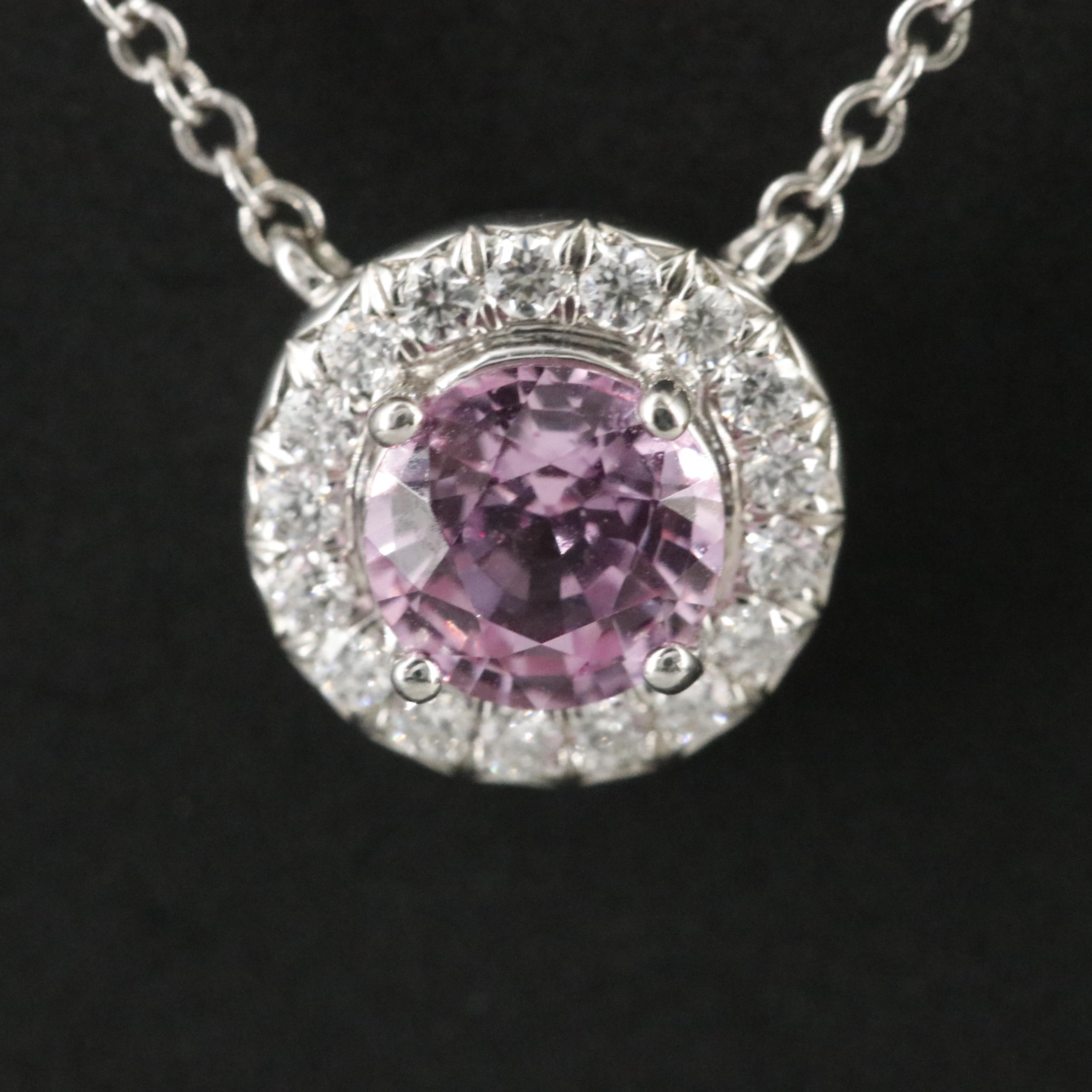 Tiffany & Co. Soleste Platinum Pink Sapphire and Diamond Necklace