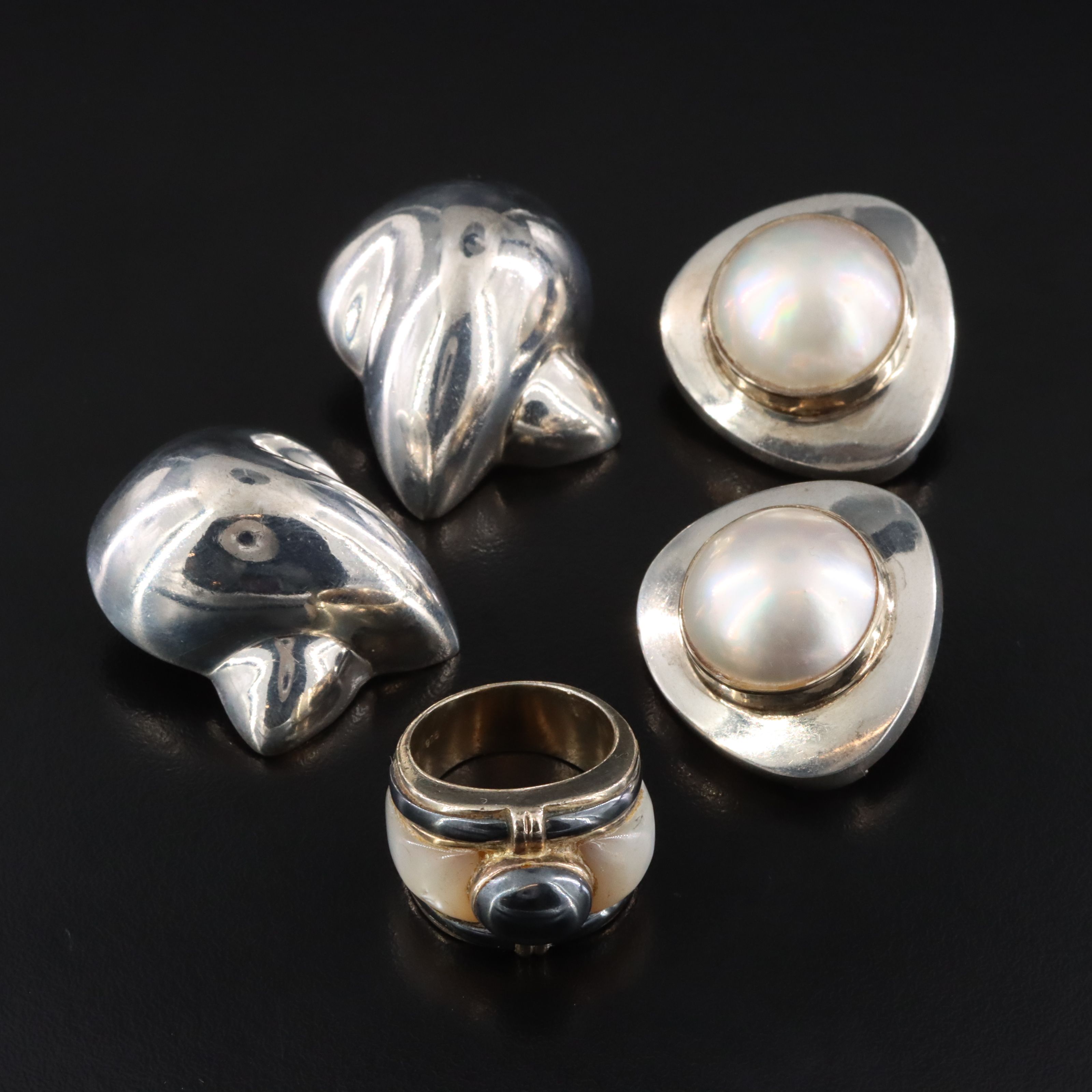 Patricia Von Musulin & Mabé Pearl Sterling Earrings with Kai-Yin Lo Ring