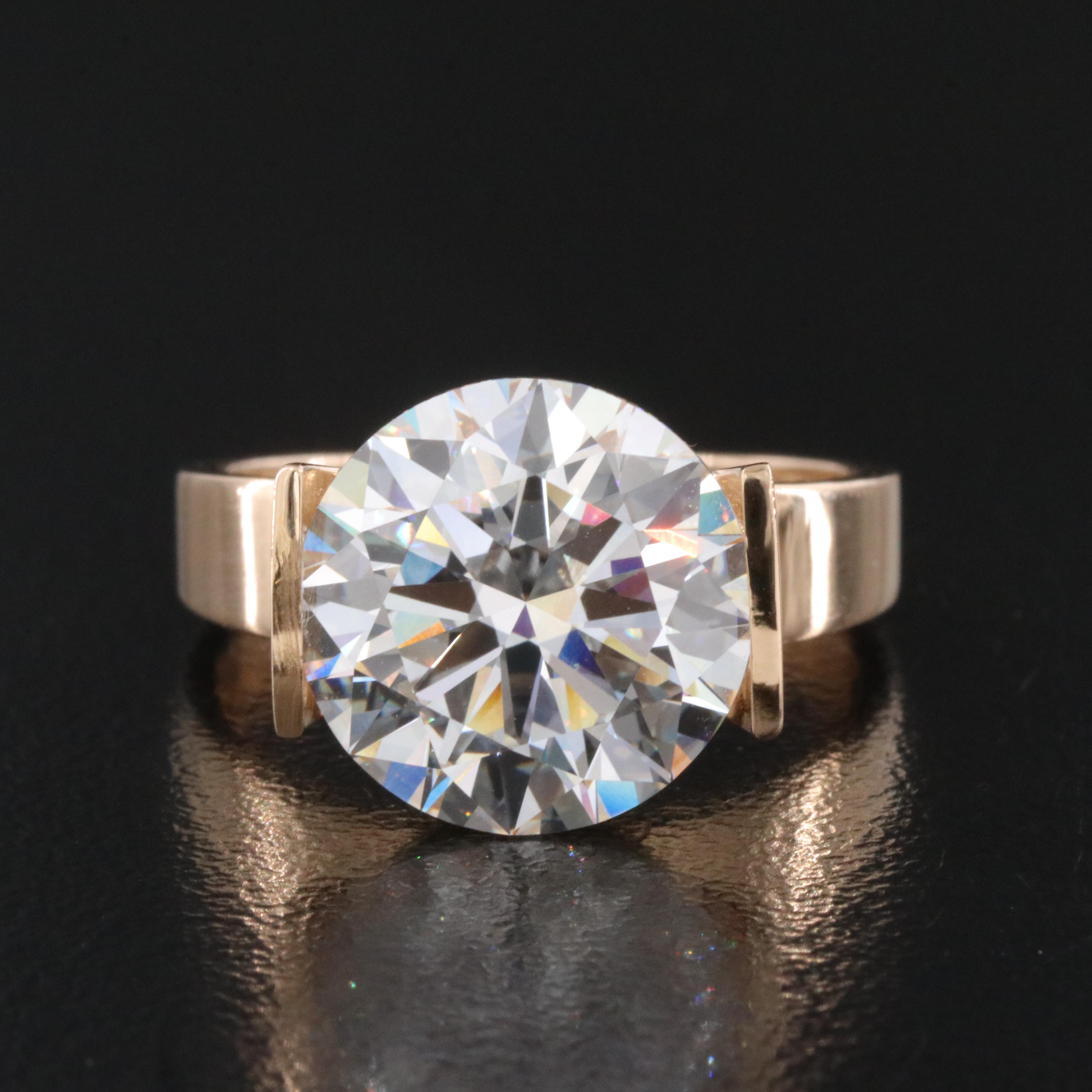 18K 6.08 CT Lab Grown Diamond Solitaire Ring with IGI Report