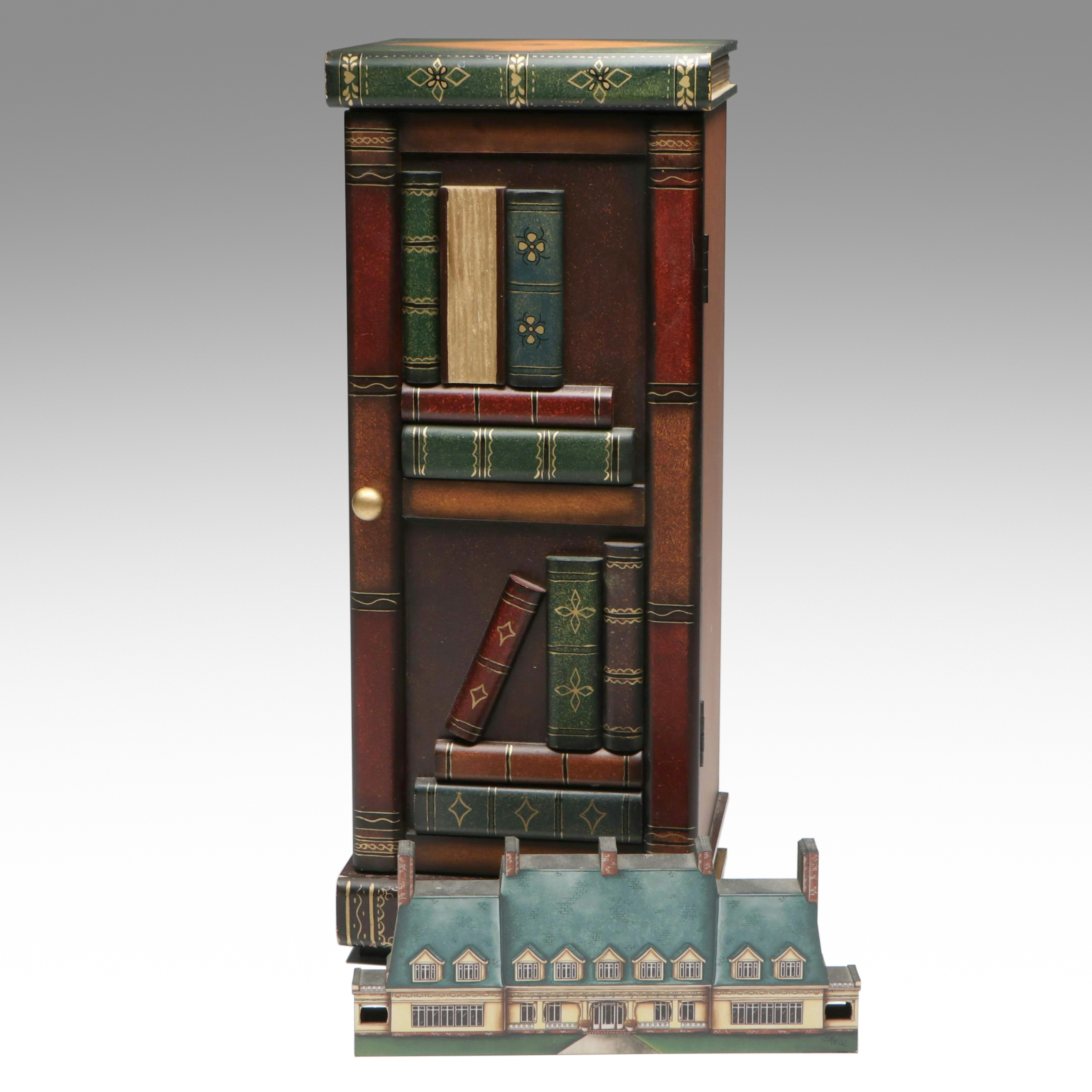 Brandywine Woodcrafts "Whalehead Club" Shelf Sitter with Faux Bookshelf Cabinet