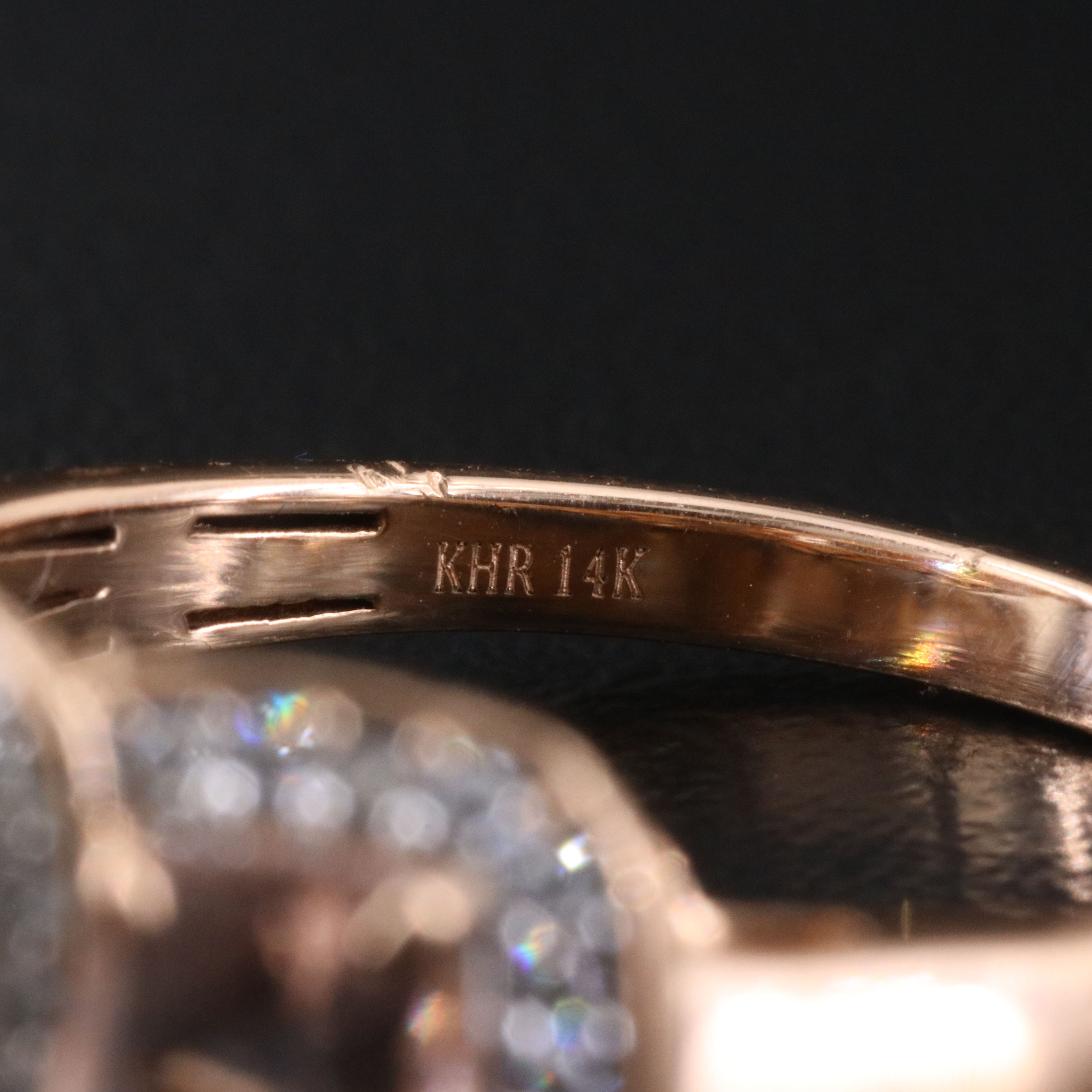 14K Rose Gold Morganite and Diamond Ring