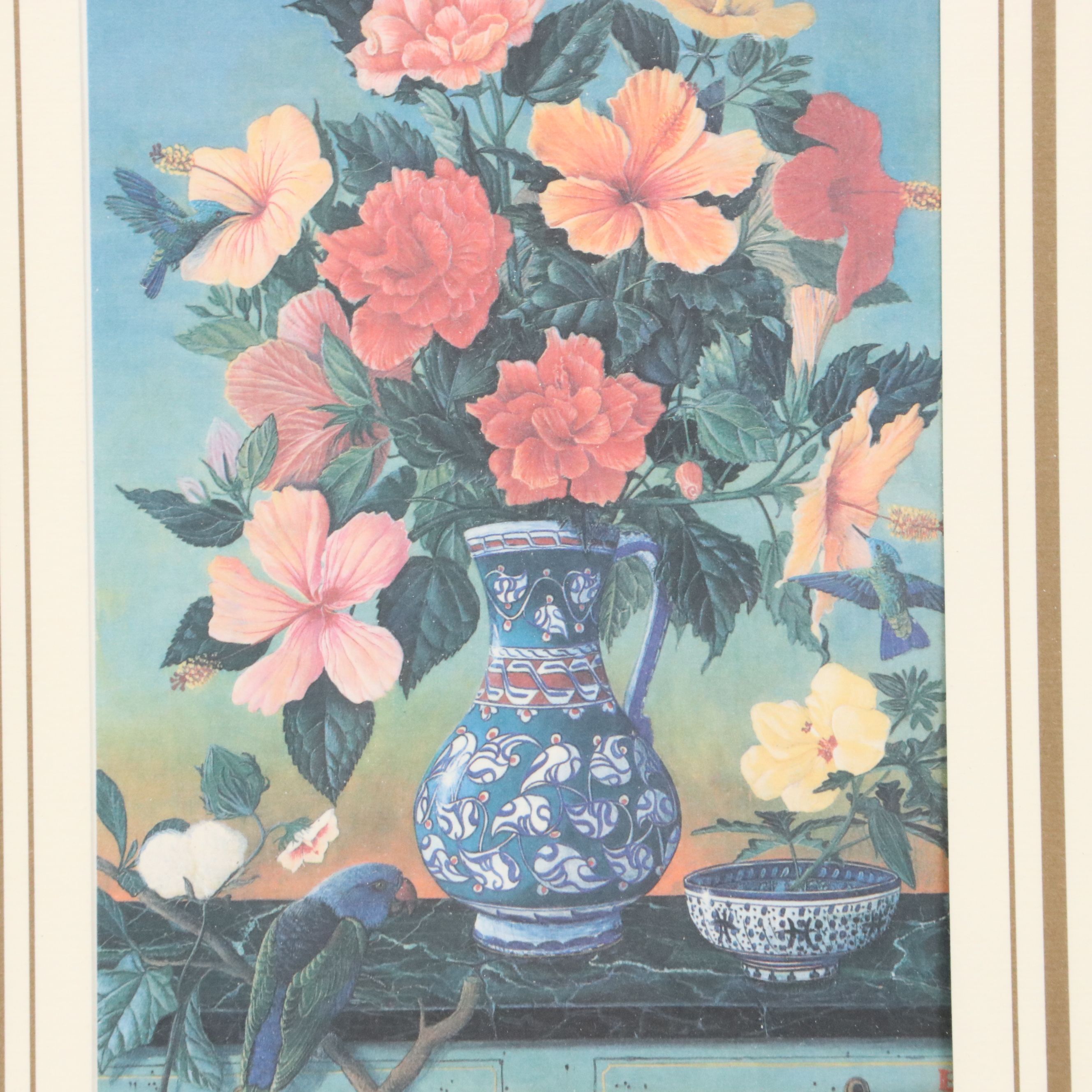 Pair of Floral Still Life Offset Lithographs