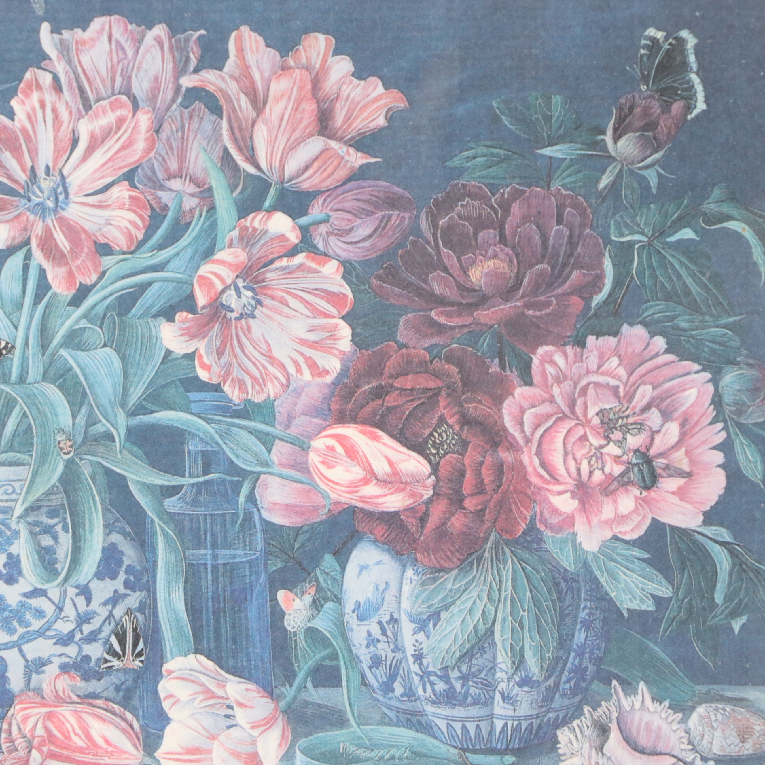 Pair of Floral Still Life Offset Lithographs