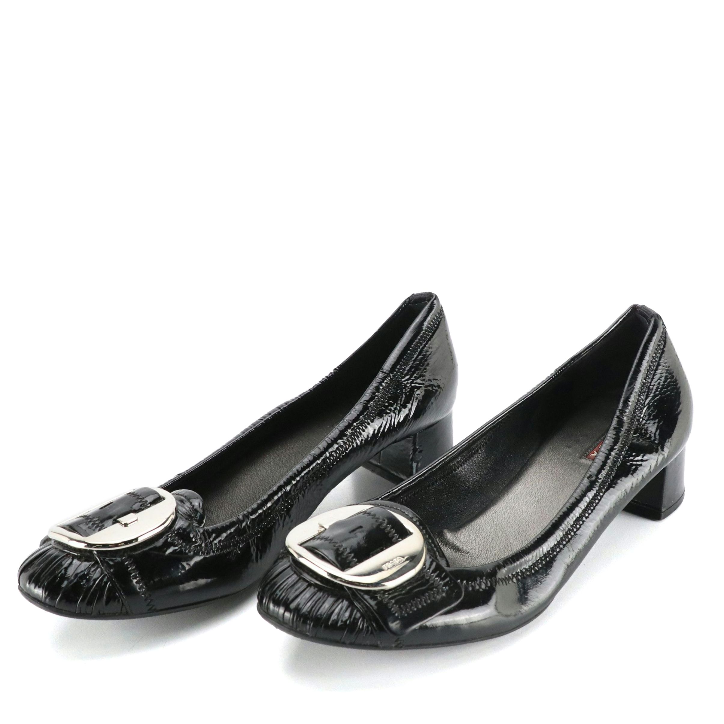 Prada Sport Buckle Pumps in Patent Leather