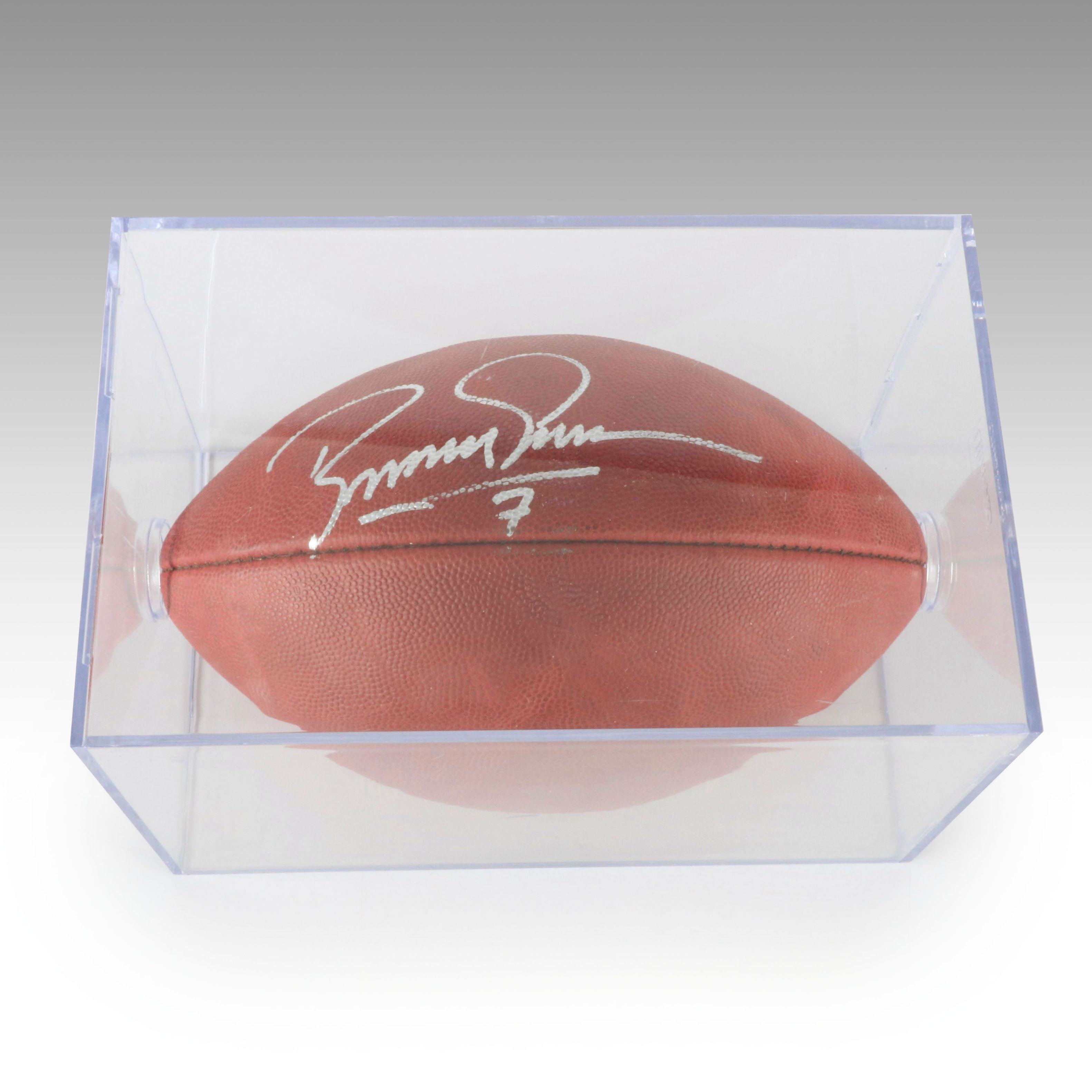 Boomer Esiason Signed Wilson "The Duke" NFL Football with Display