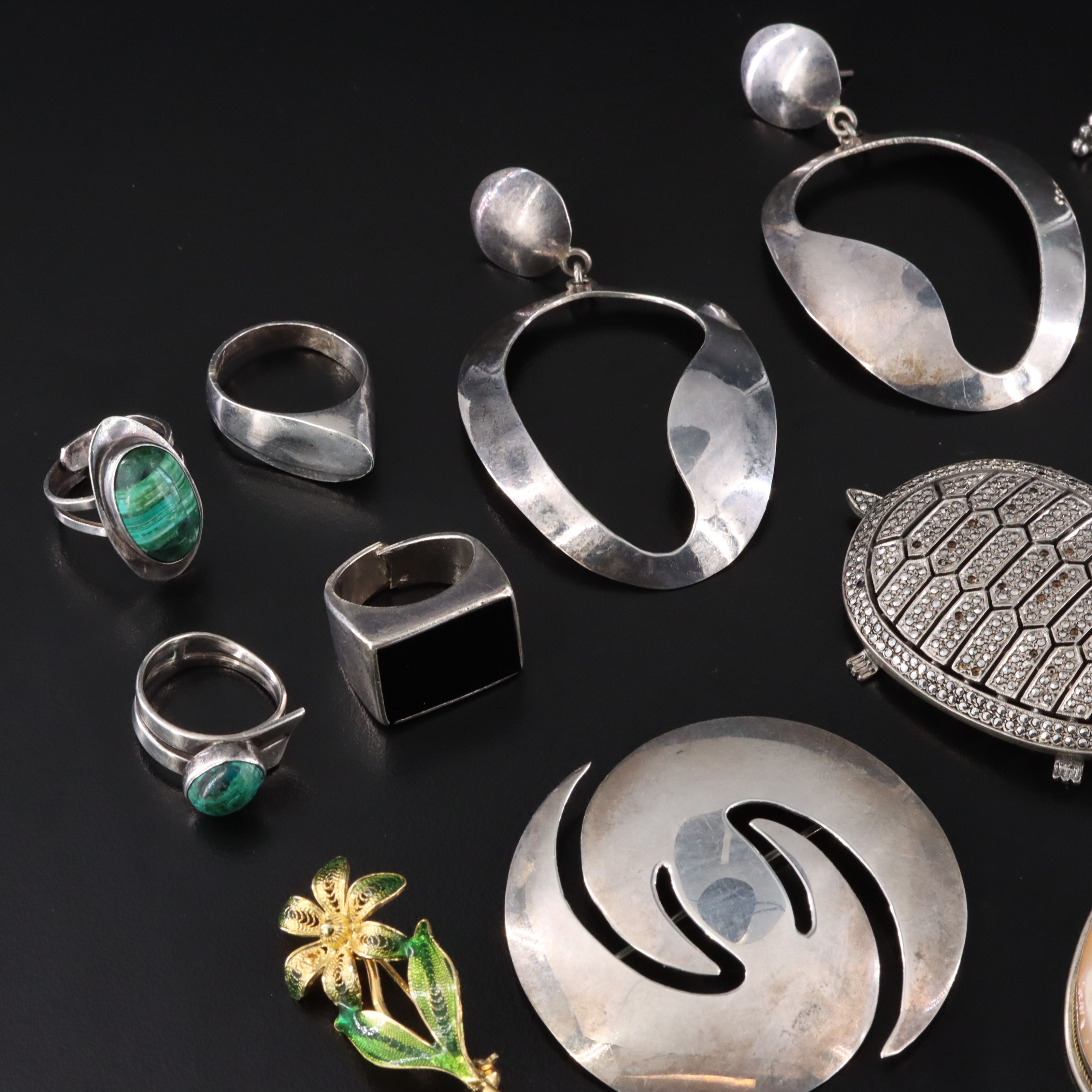 Chrysacolla, Sterling and Cameo Featured in Jewelry Collection