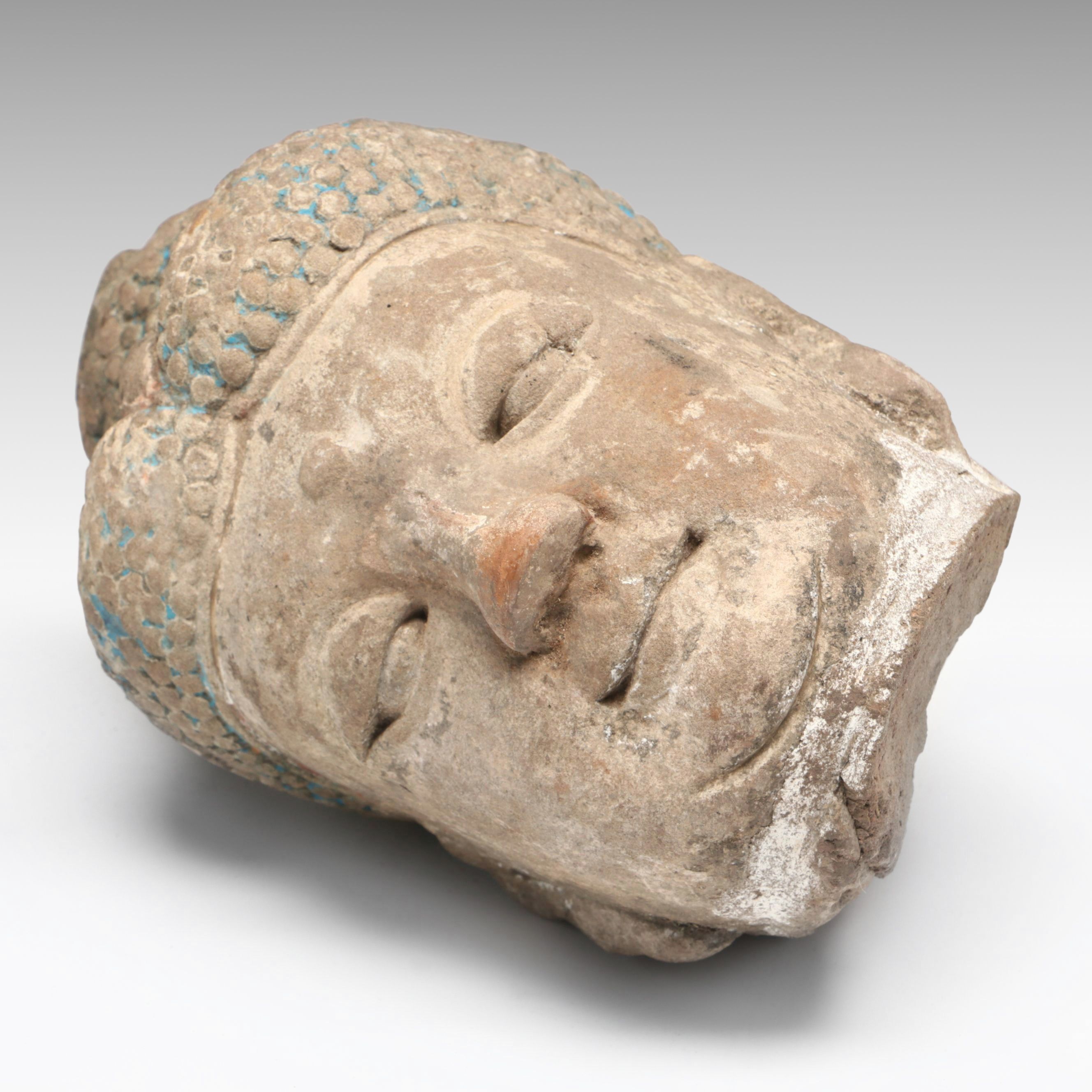 Chinese Sui Dynasty Style Carved Stone Buddha Head