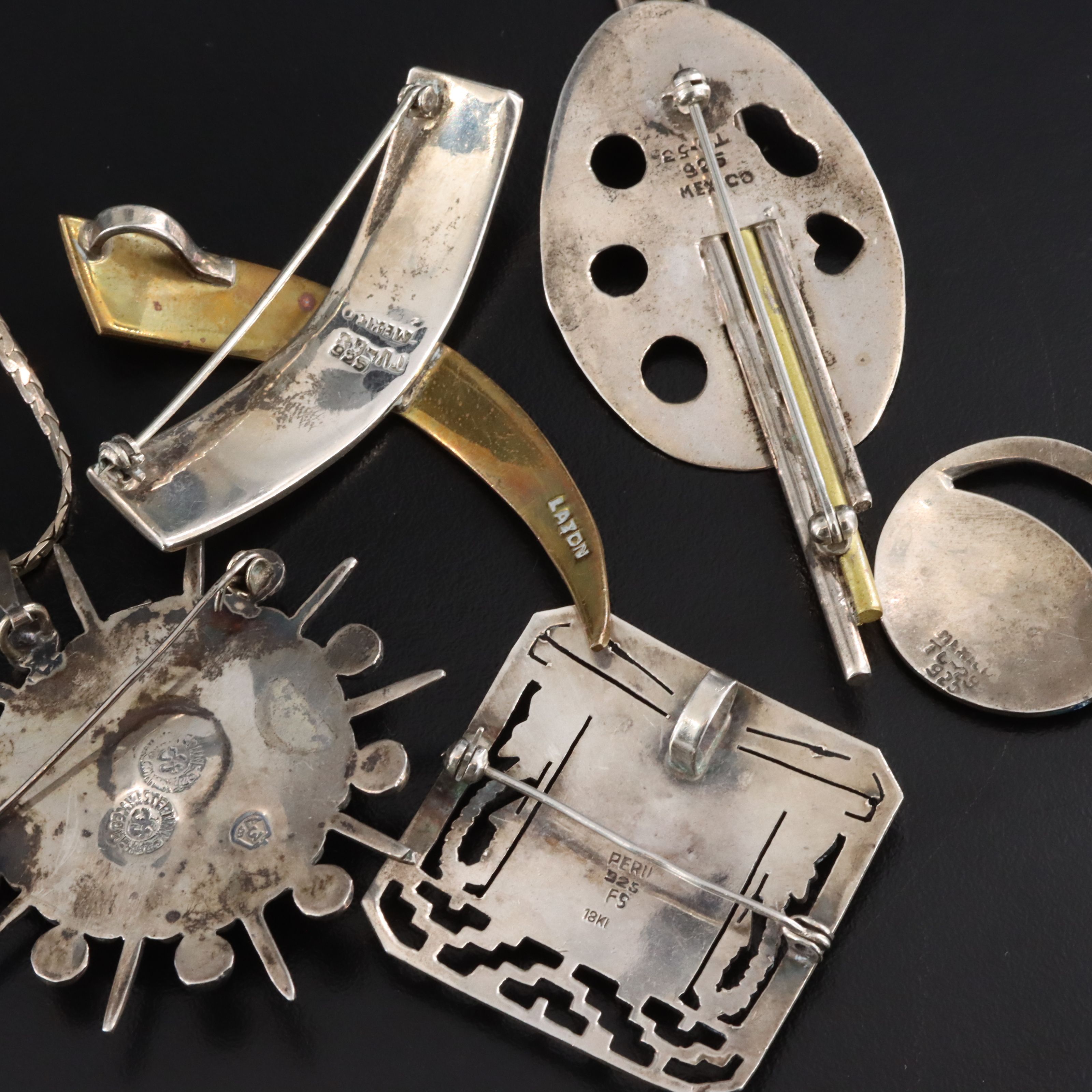 Mexican and Peruvian Converter Brooches Featured in Jewelry Collection