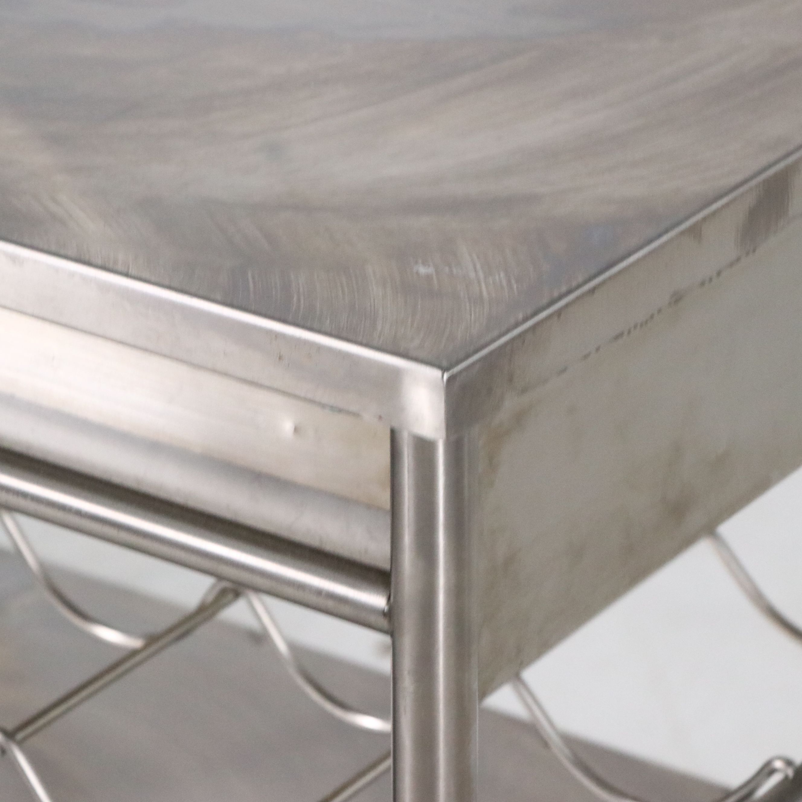Contemporary Stainless Steel Bar Cart