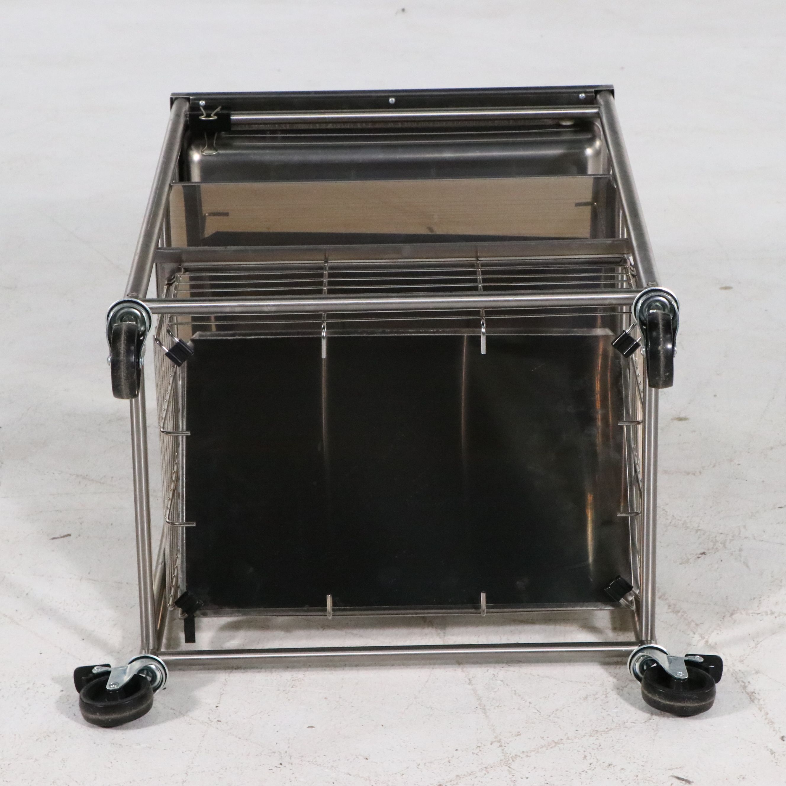 Contemporary Stainless Steel Bar Cart