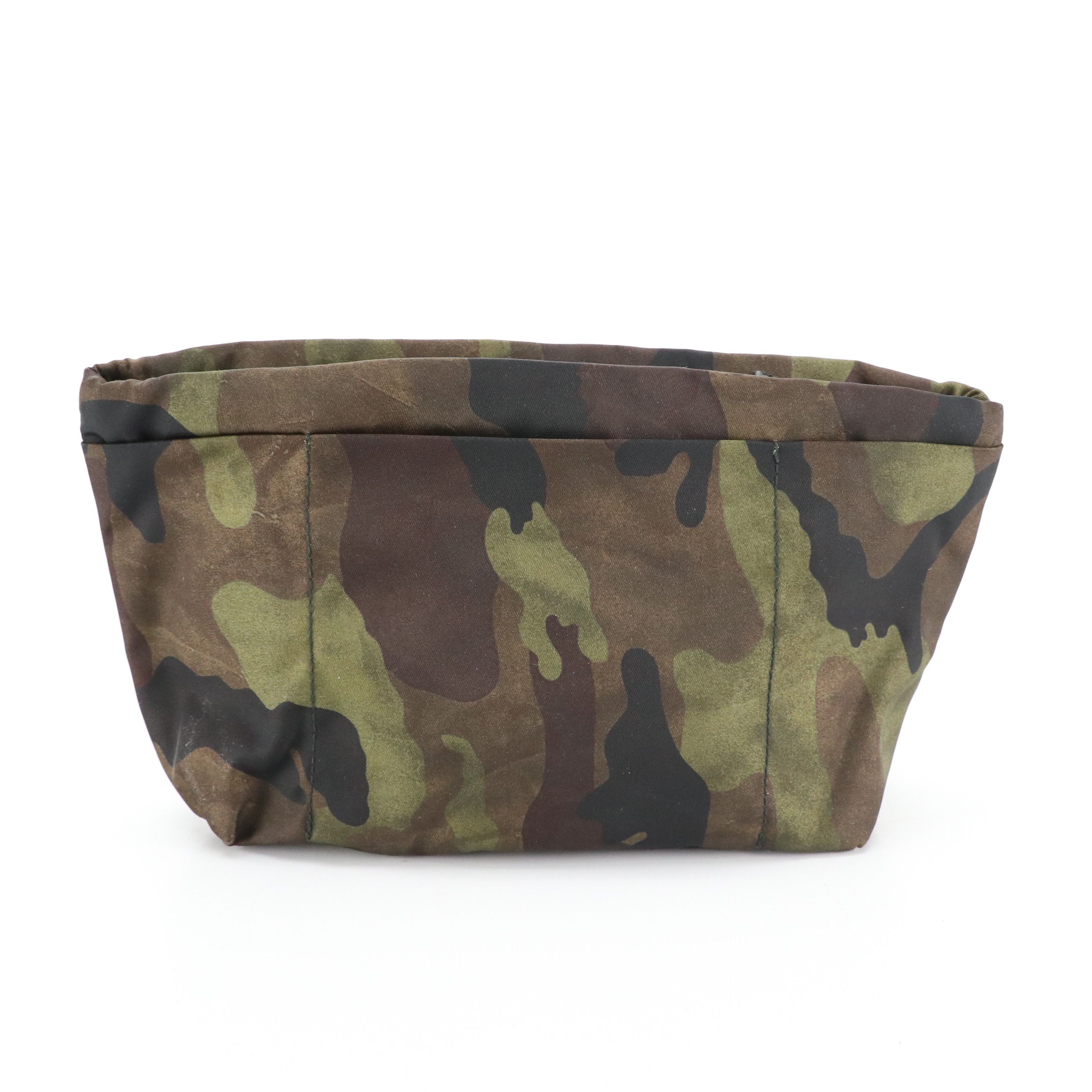 Prada Multi-Pocket Zip Pouch in Camouflage Tessuto Nylon and Leather Accents
