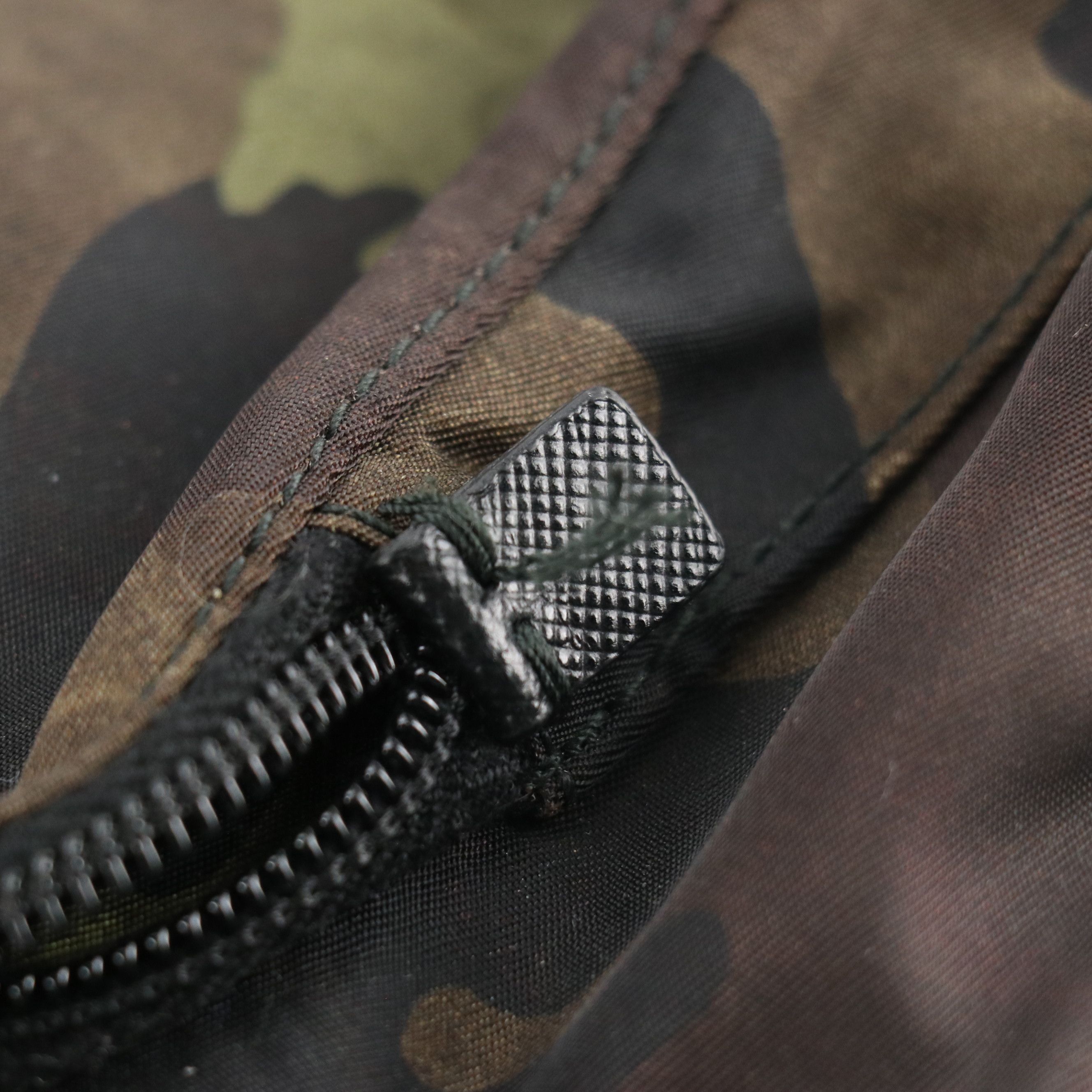 Prada Multi-Pocket Zip Pouch in Camouflage Tessuto Nylon and Leather Accents