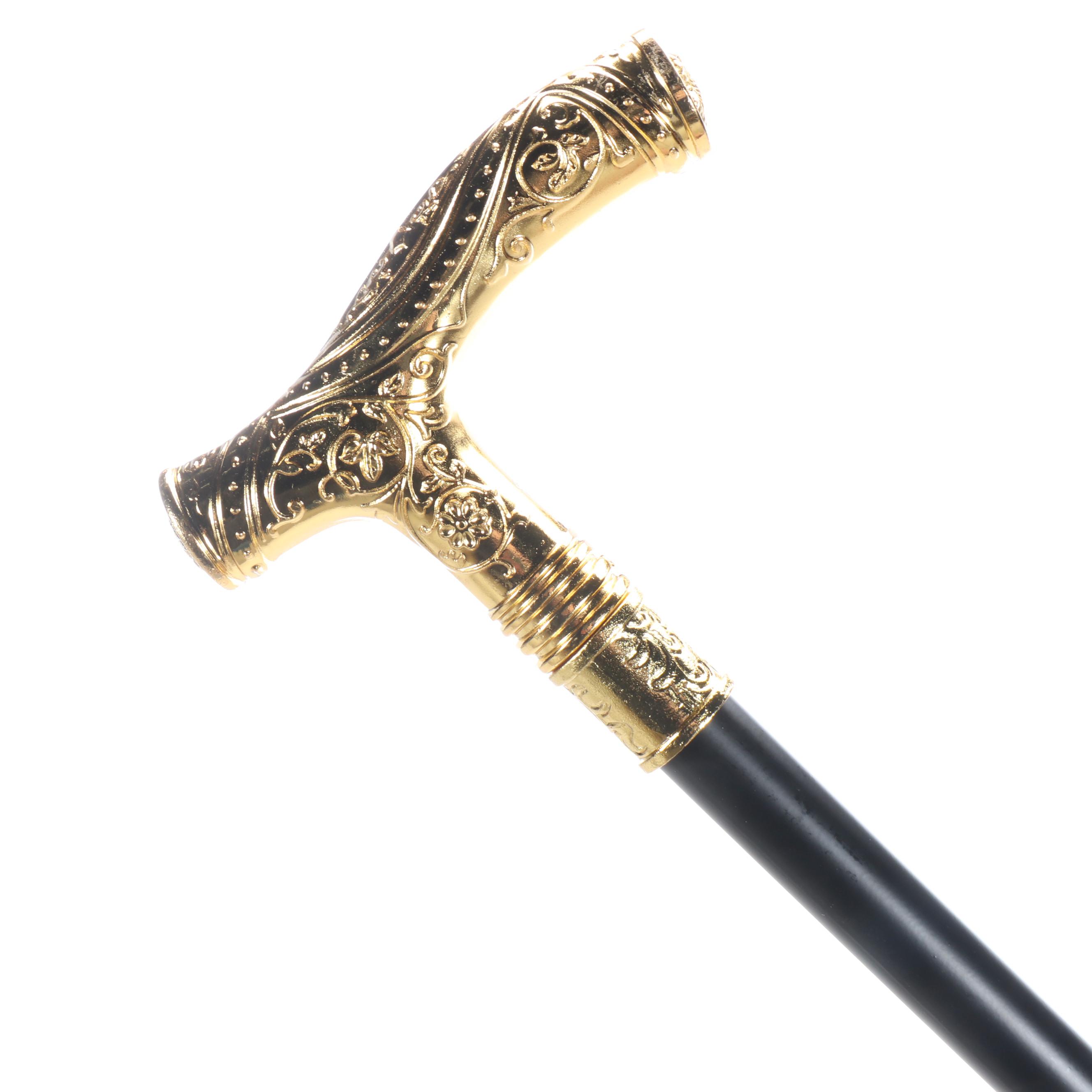 Gold Finished Derby Handle Cane