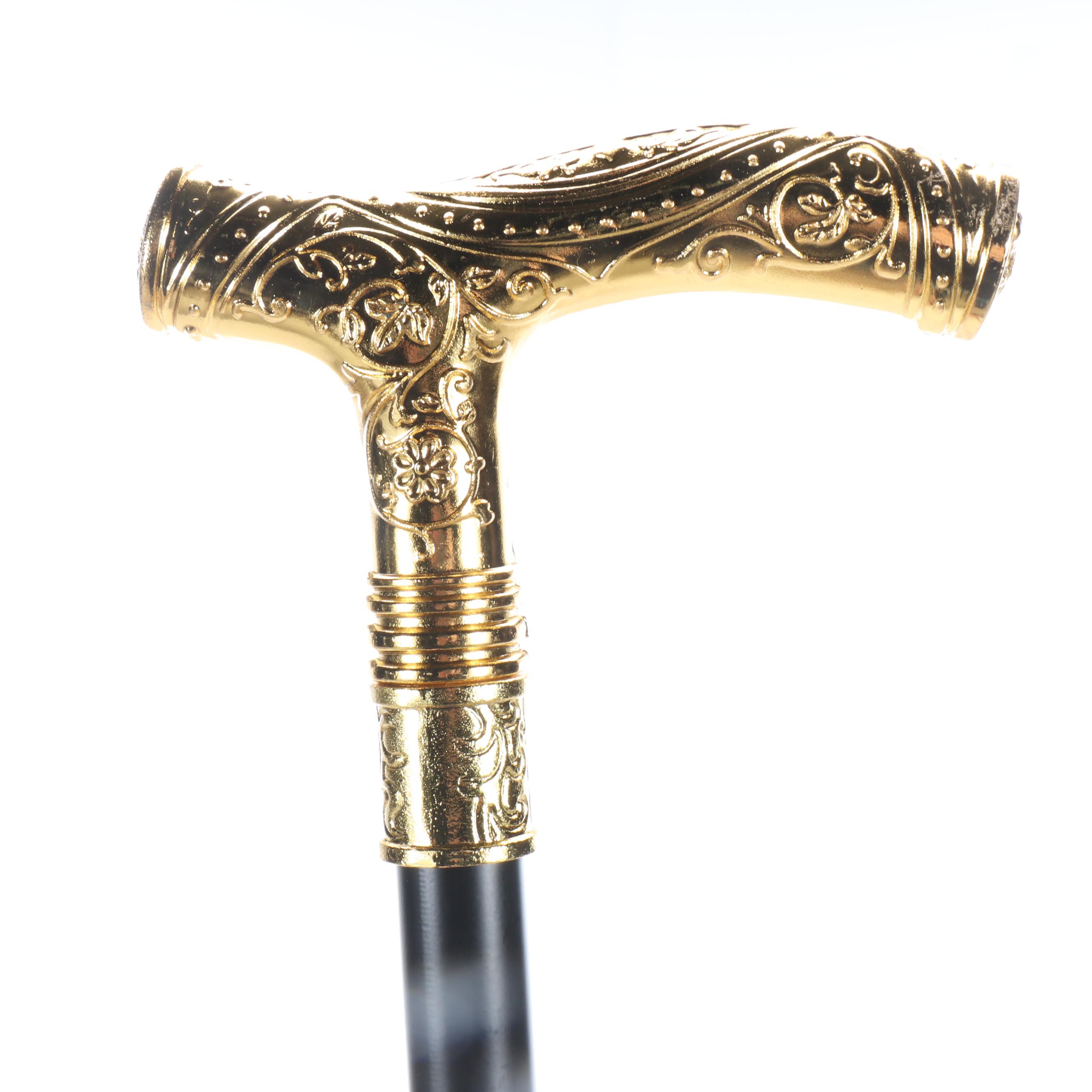 Gold Finished Derby Handle Cane