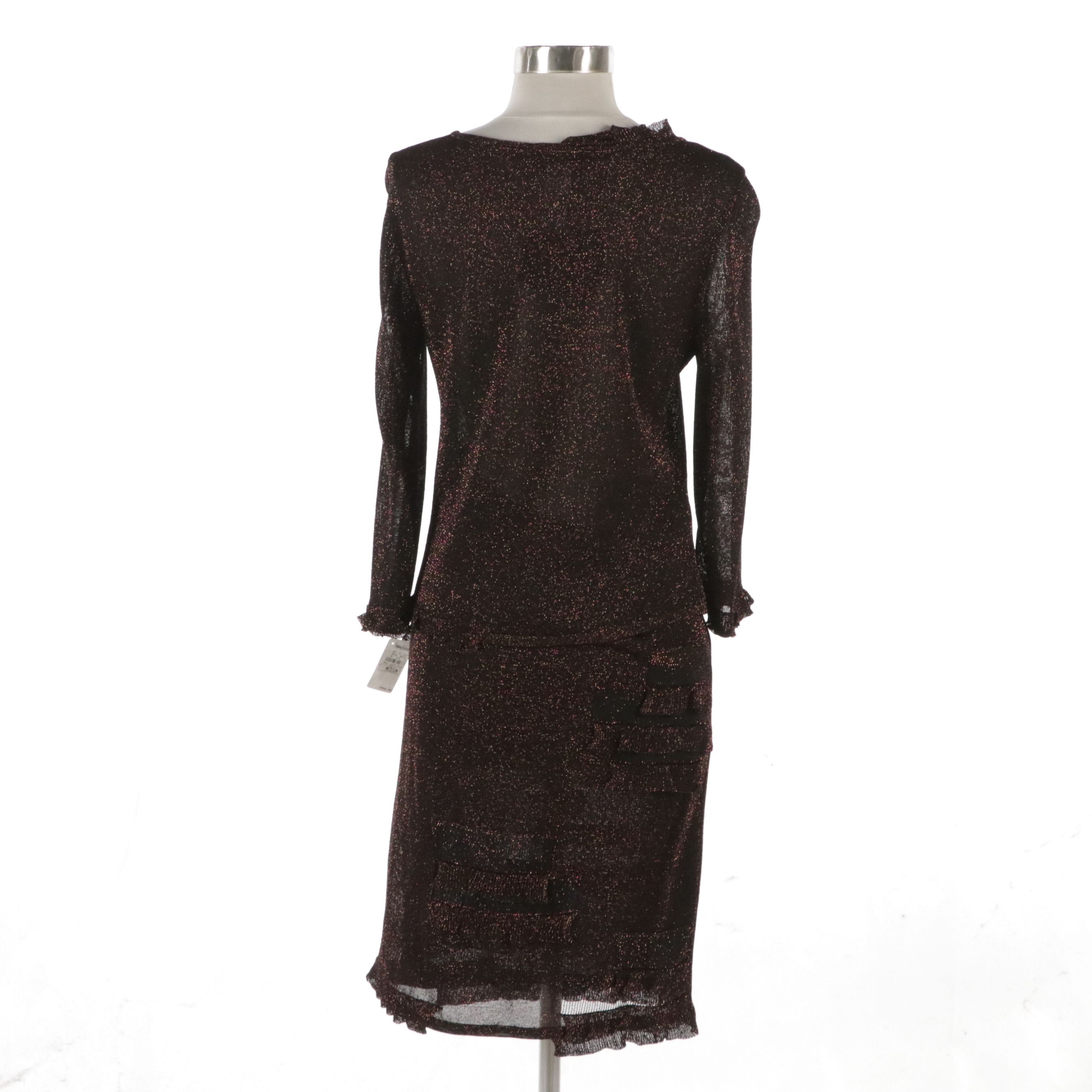 Christian Lacroix for Neiman Marcus Lurex Knit Skirt Set