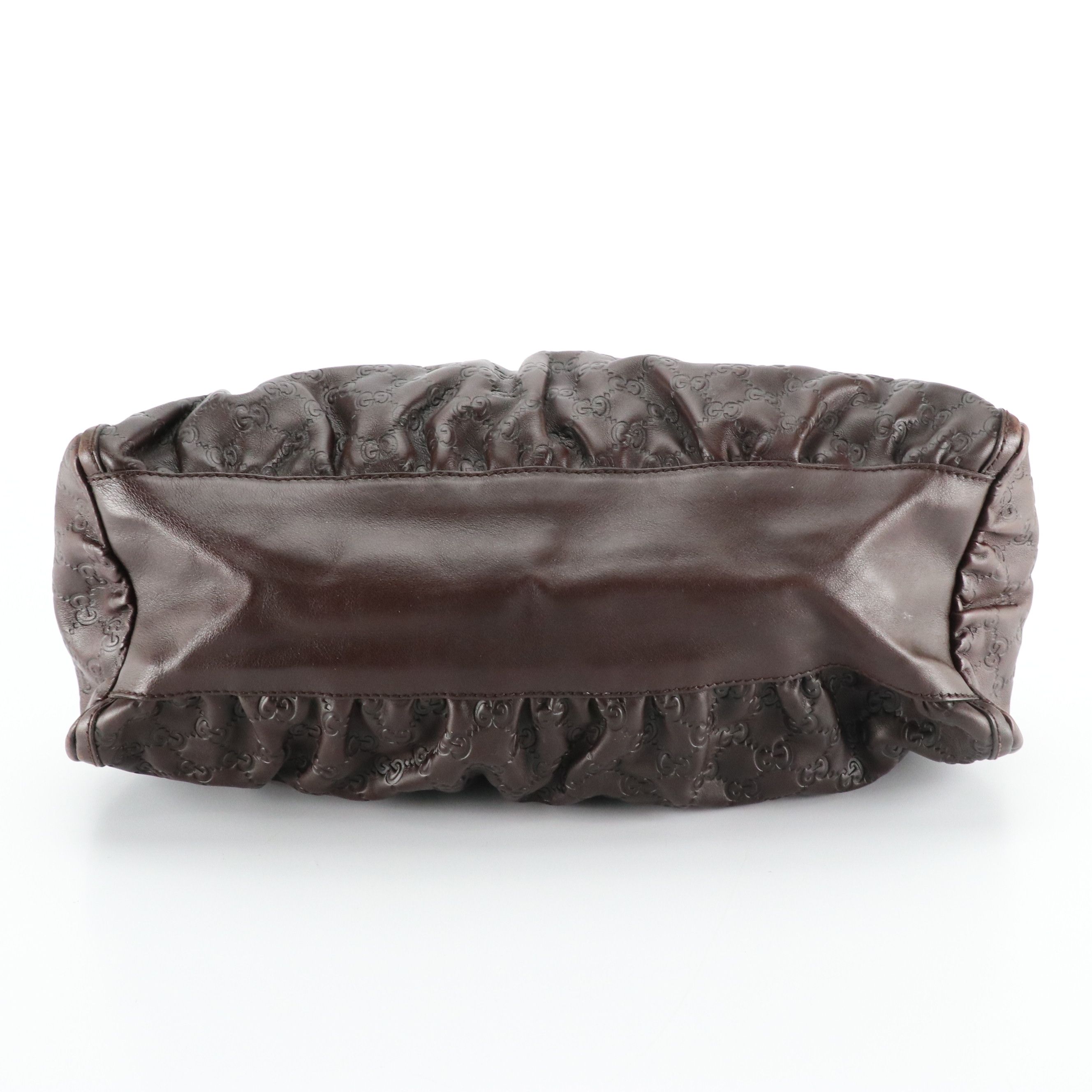 Gucci D-Ring Hobo Shoulder Bag in Dark Brown Guccissima Leather