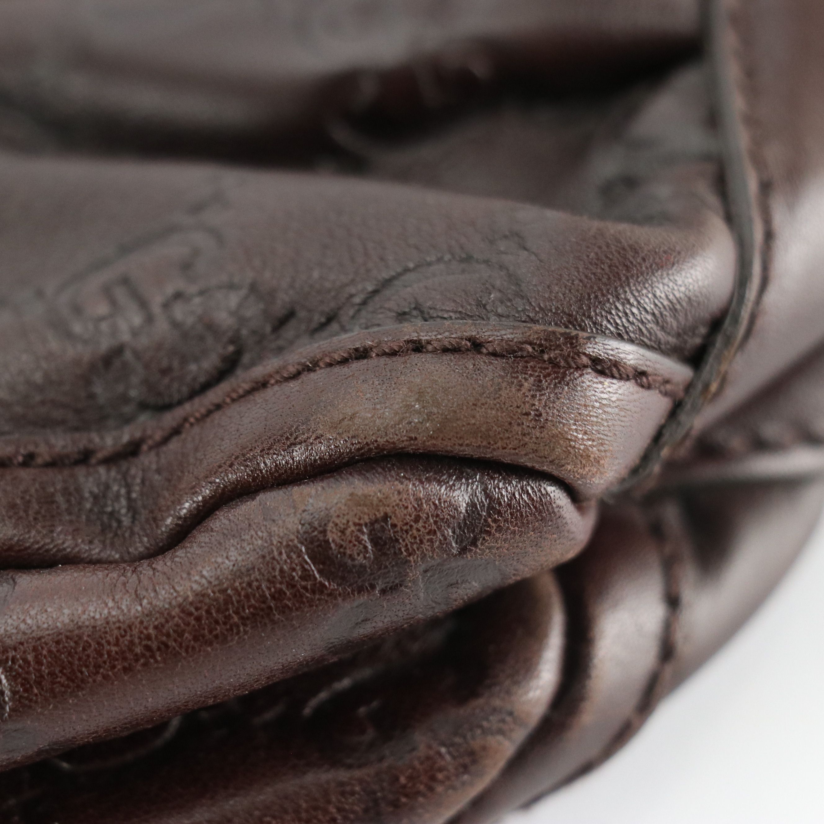 Gucci D-Ring Hobo Shoulder Bag in Dark Brown Guccissima Leather