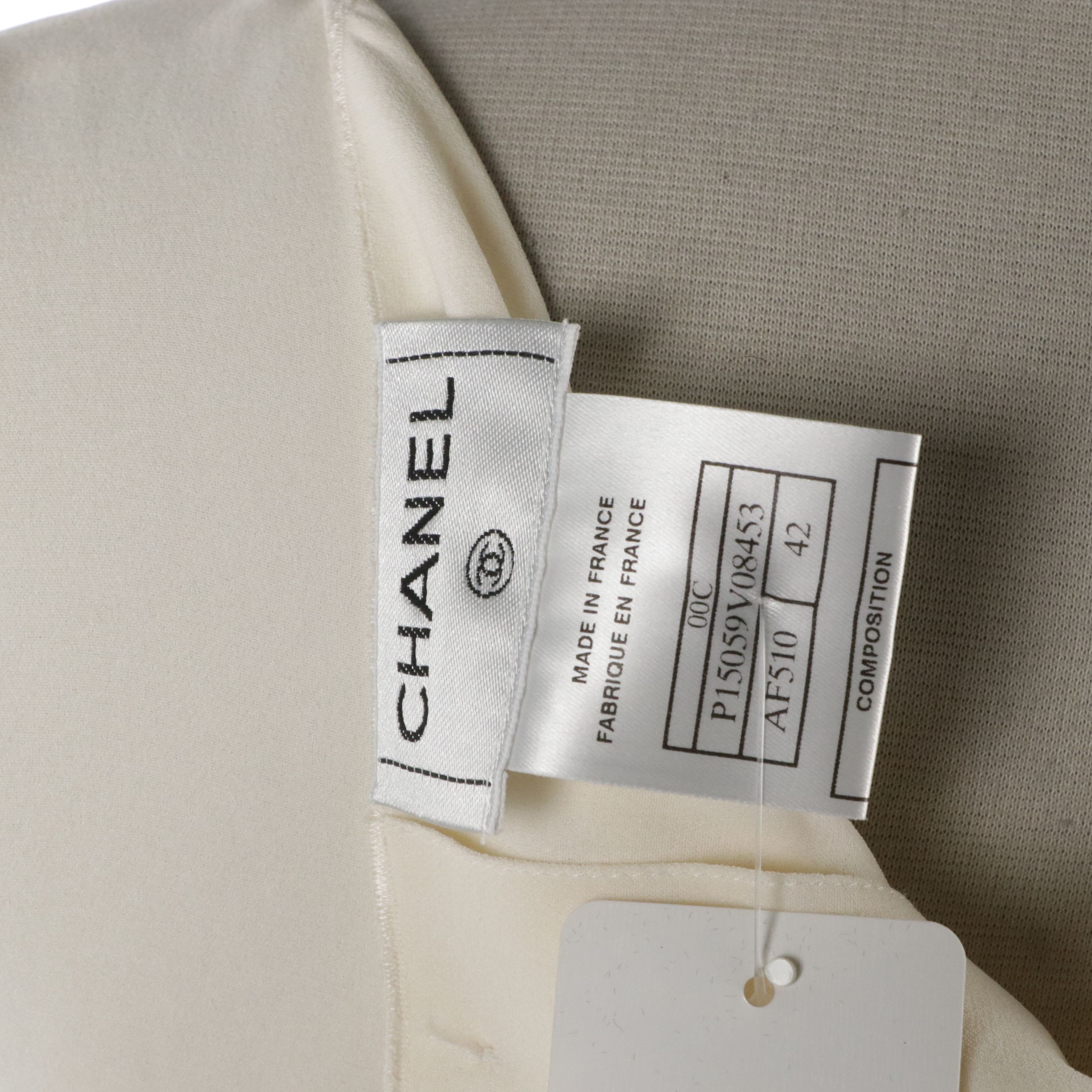 Chanel Cruise Collection Bouclé Knit Jacket with Off-White Silk Skirt and Top