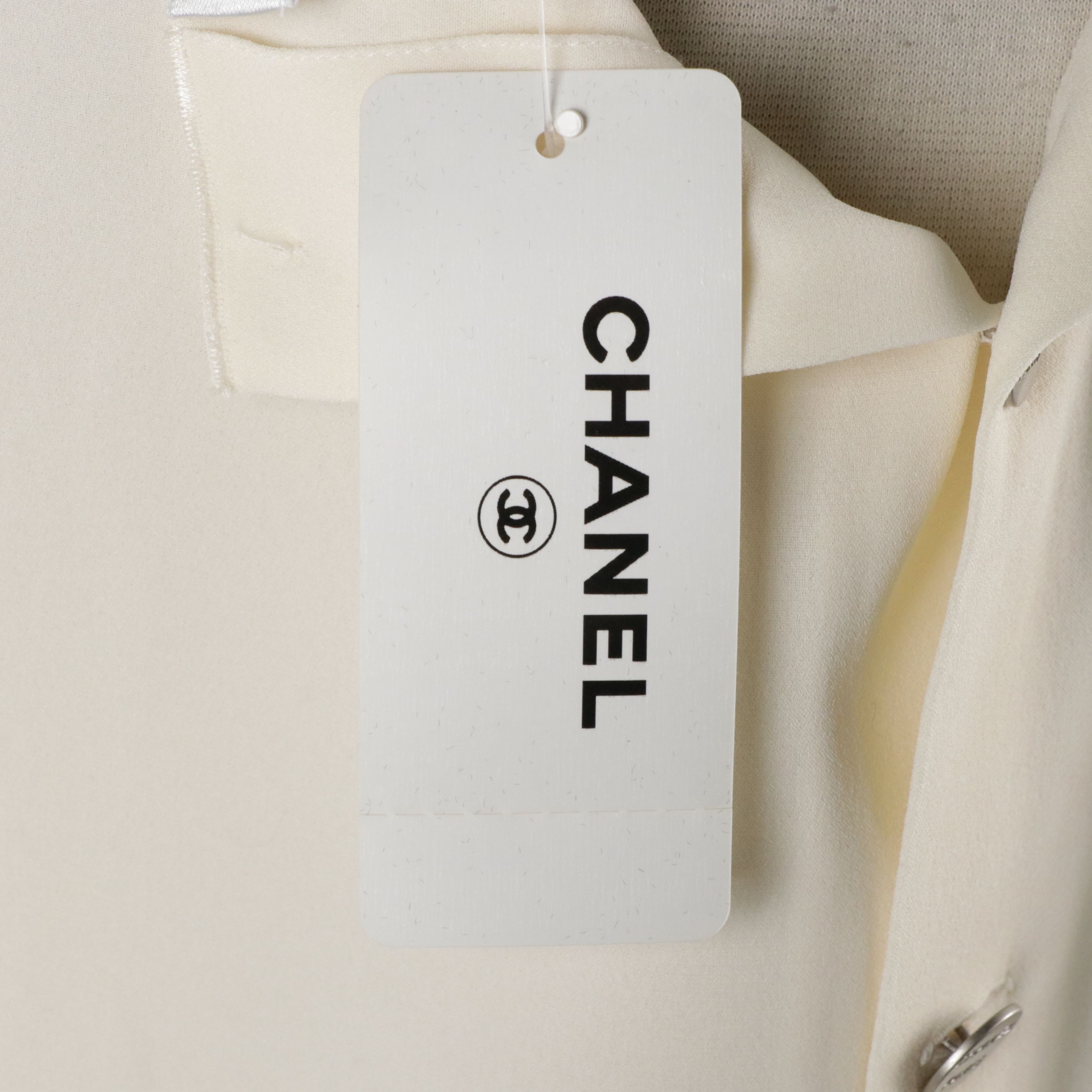 Chanel Cruise Collection Bouclé Knit Jacket with Off-White Silk Skirt and Top