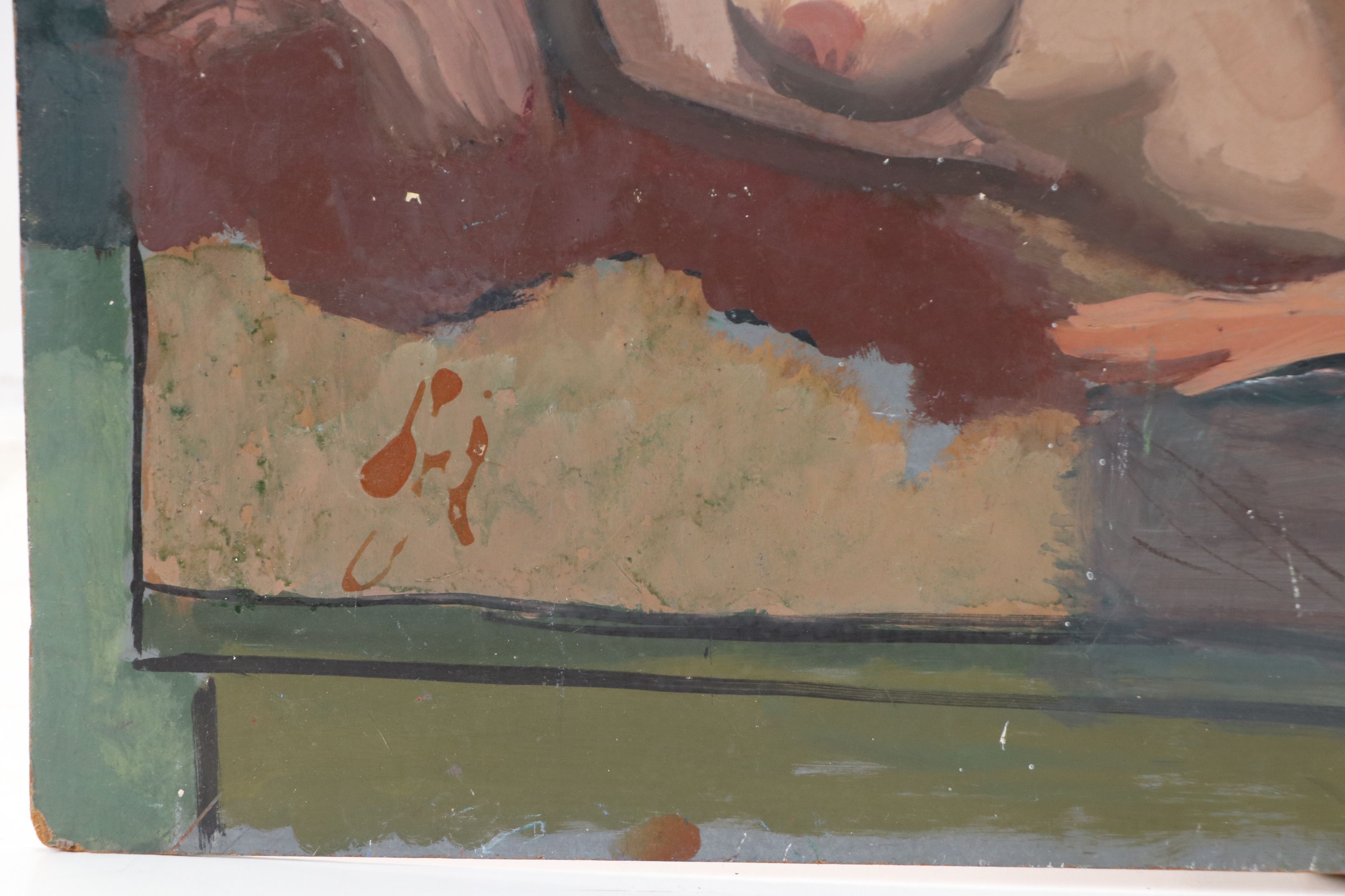 Impressionistic Nude Oil Portrait, Mid to Late 20th Century