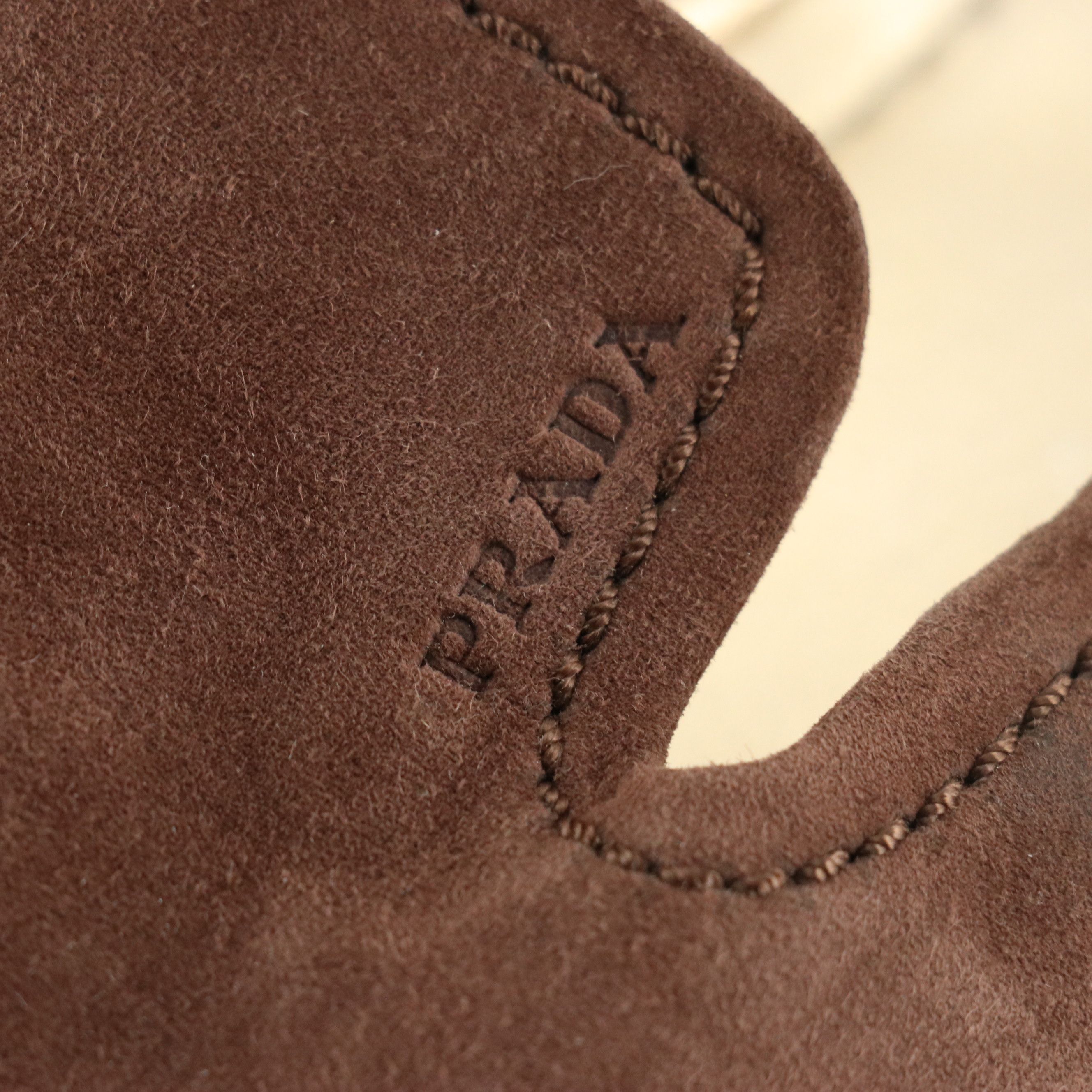 Prada Slip-On Espadrille Mules in Mocha Brown Suede