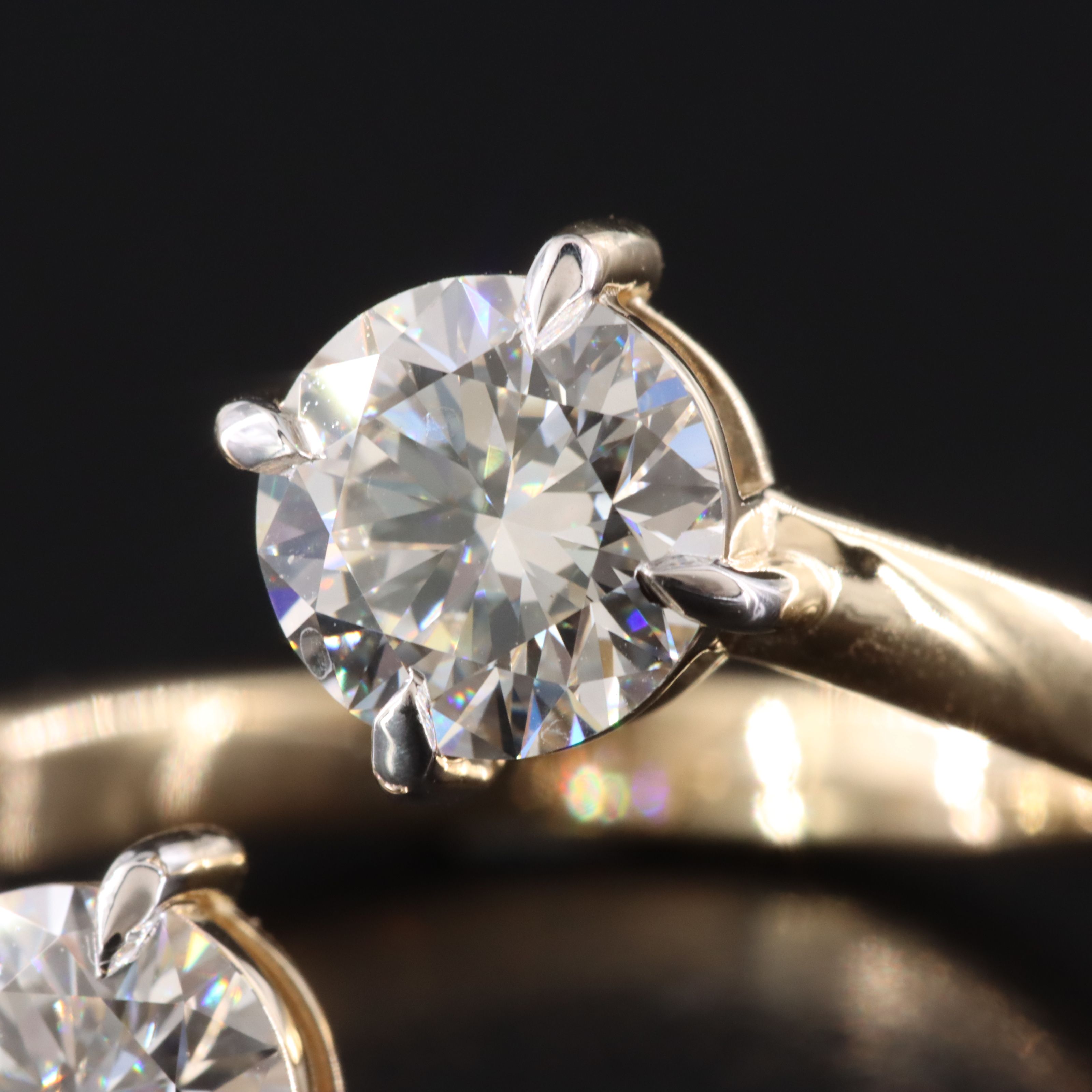 14K 2.05 CTW Lab Grown Diamond Toi et Moi Ring with IGI Report