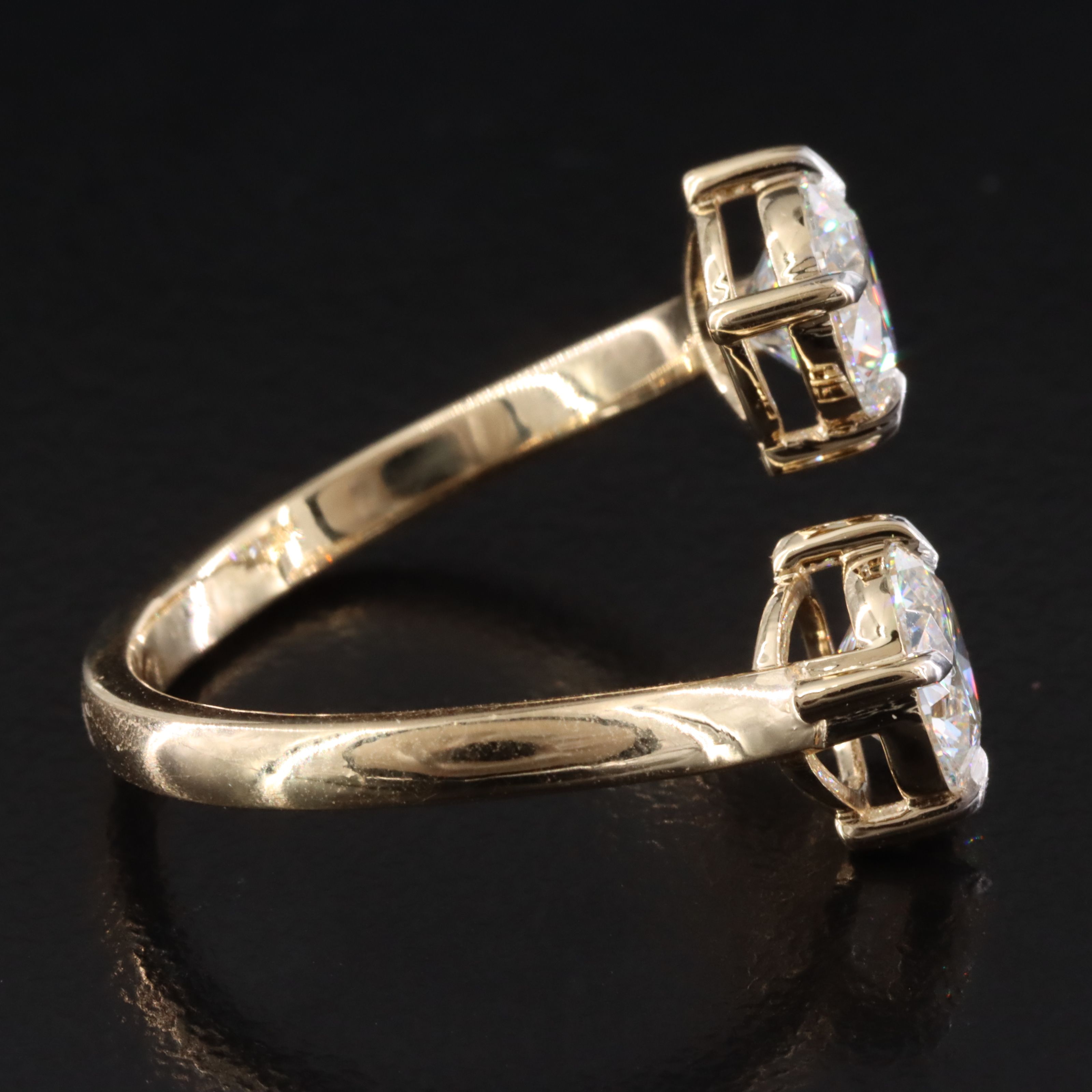 14K 2.05 CTW Lab Grown Diamond Toi et Moi Ring with IGI Report