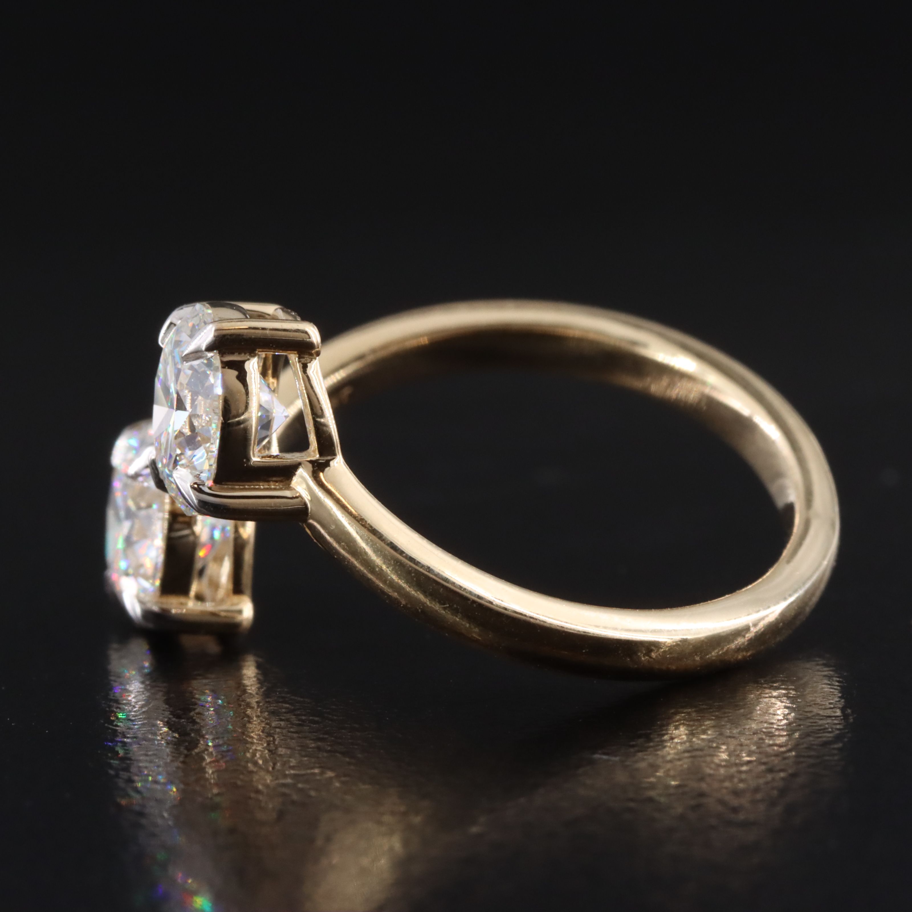 14K 2.05 CTW Lab Grown Diamond Toi et Moi Ring with IGI Report