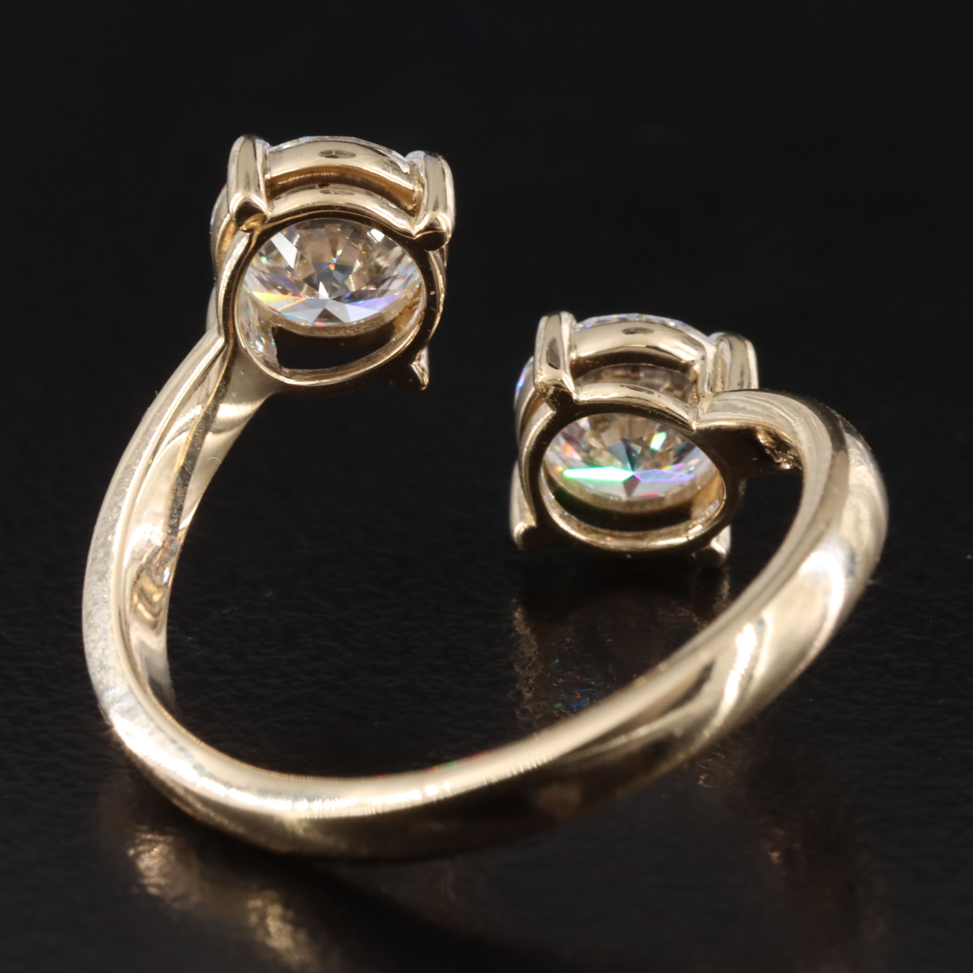 14K 2.05 CTW Lab Grown Diamond Toi et Moi Ring with IGI Report