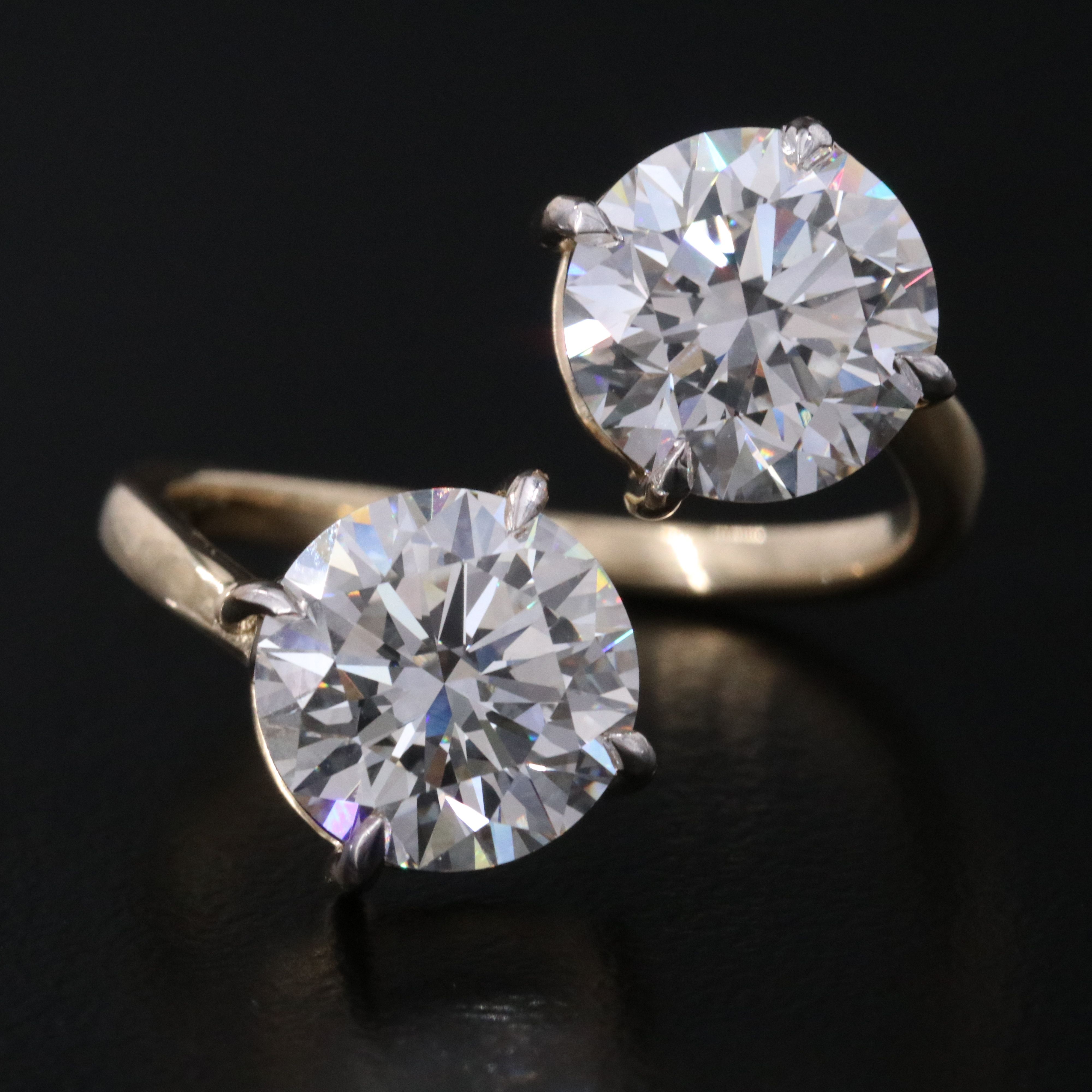 14K 5.82 CTW Lab Grown Diamond Toi et Moi Ring with IGI Report