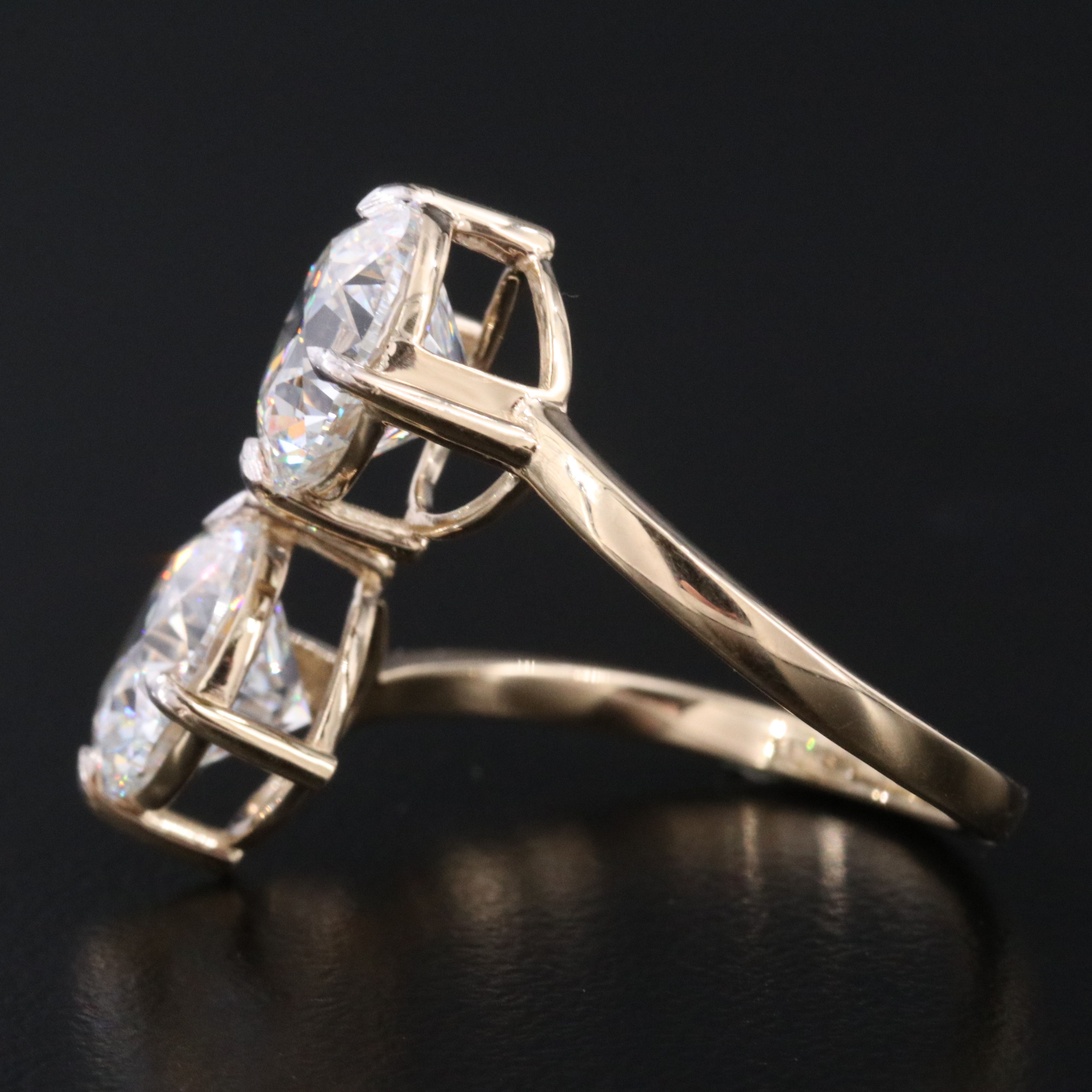 14K 5.82 CTW Lab Grown Diamond Toi et Moi Ring with IGI Report