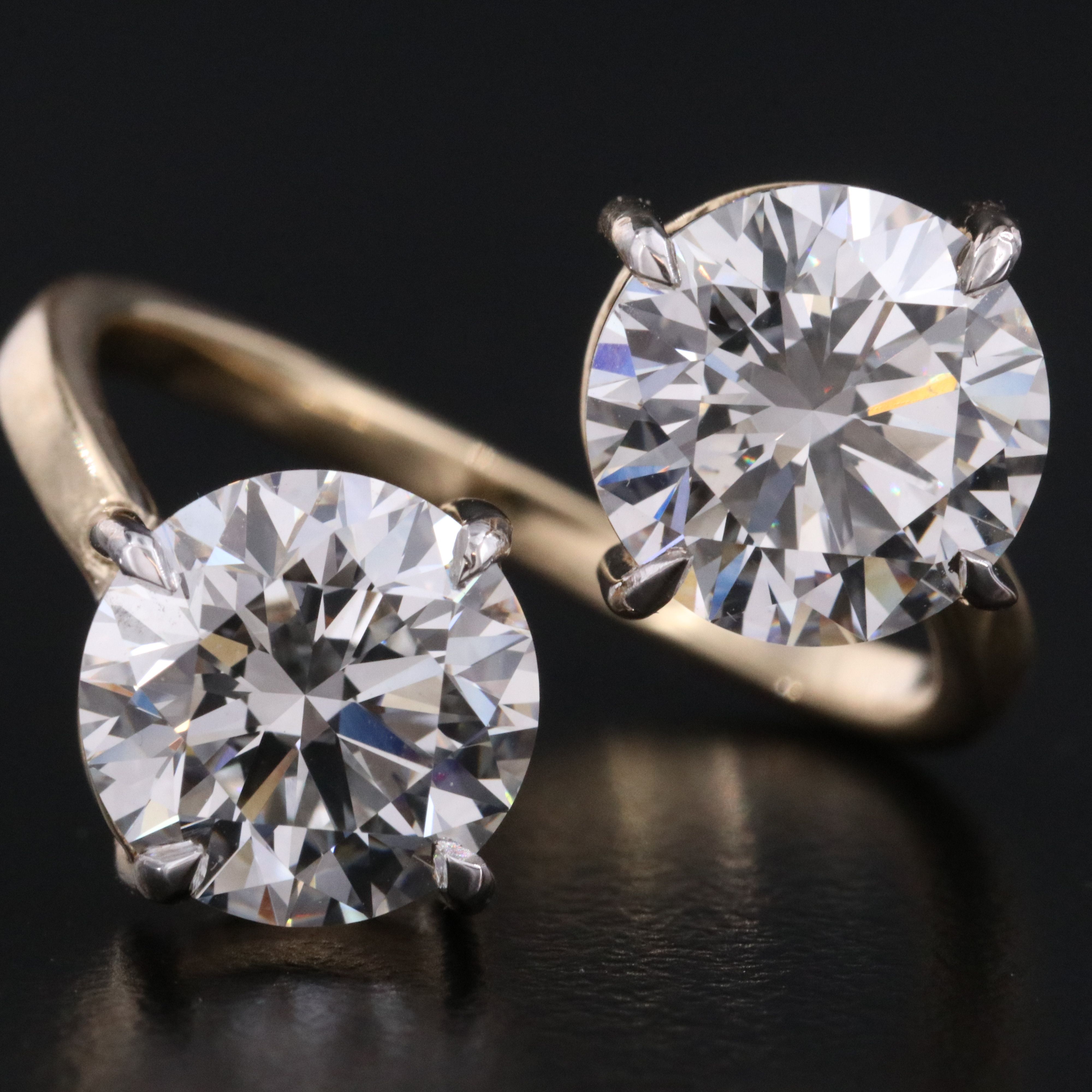 14K 5.82 CTW Lab Grown Diamond Toi et Moi Ring with IGI Report