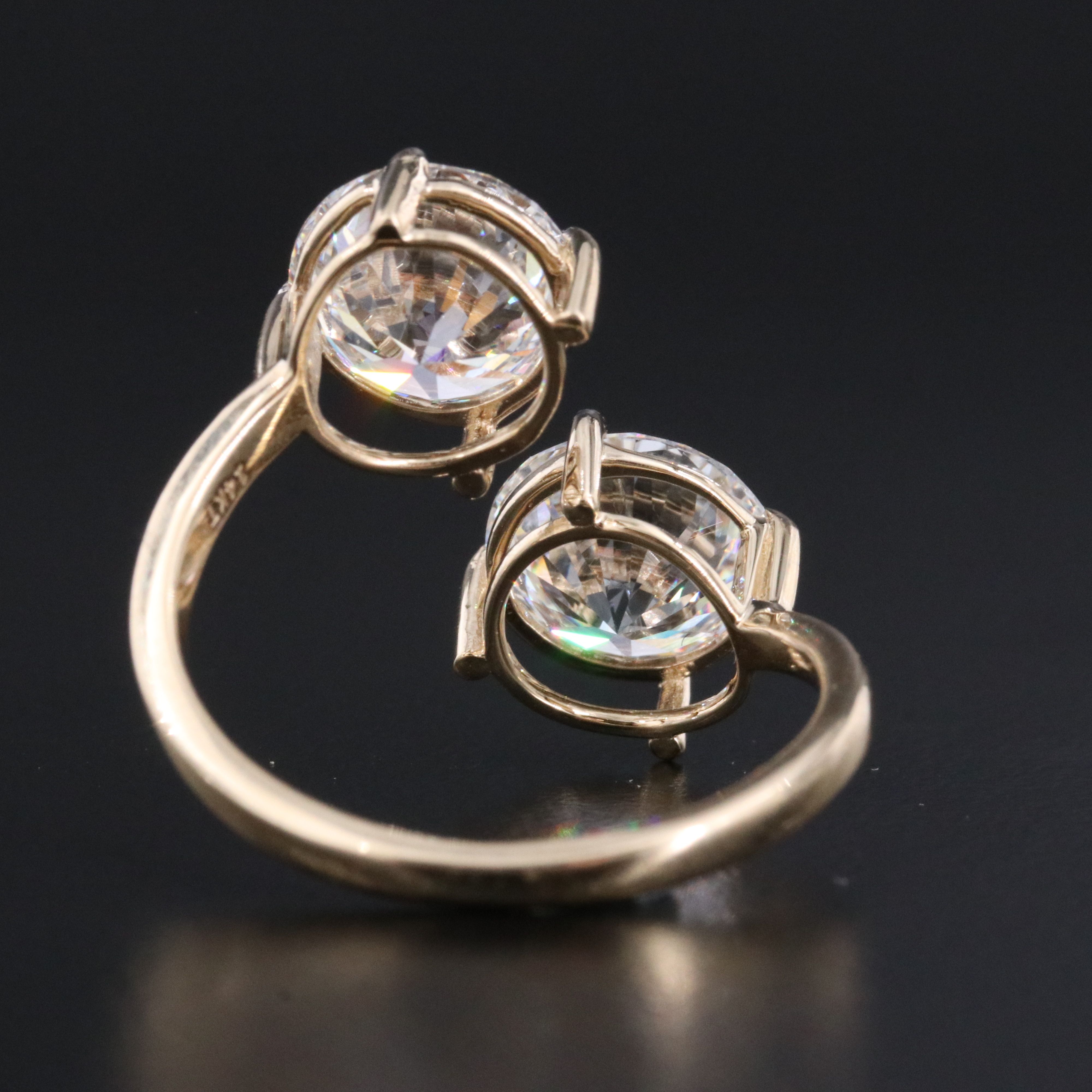 14K 5.82 CTW Lab Grown Diamond Toi et Moi Ring with IGI Report