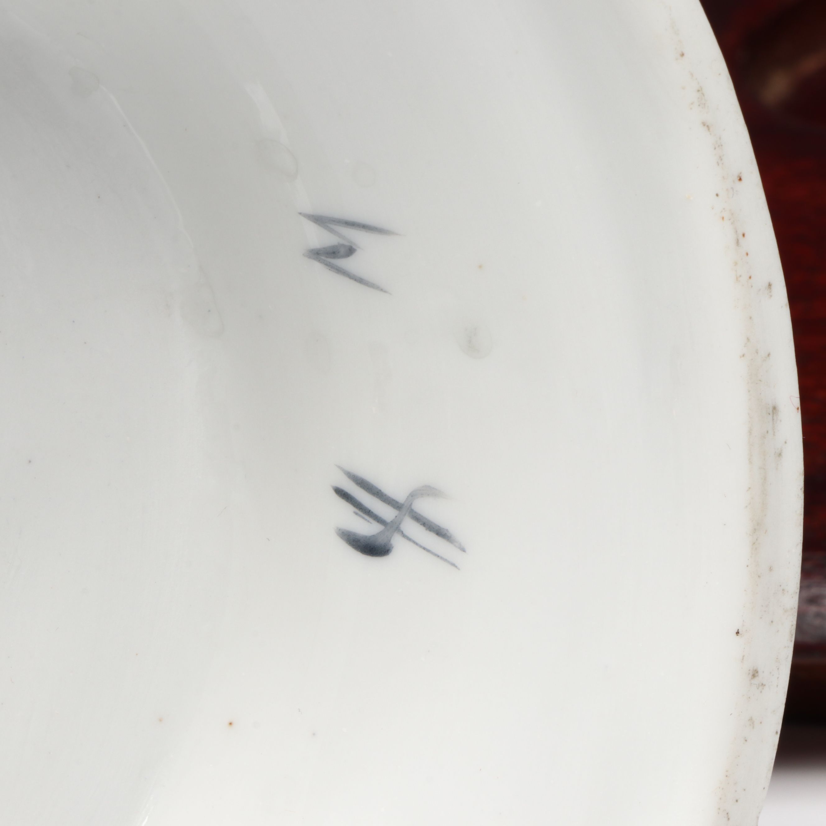 French Neoclassical Style Porcelain Figure with Other Bone China Teacups