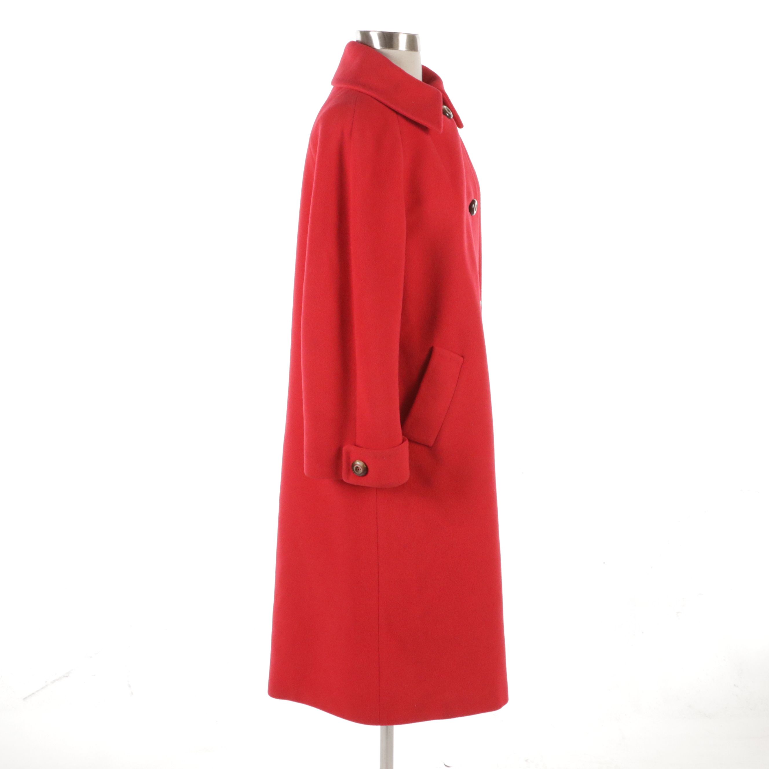 Town & Country Vintage Red Cashmere Mid Length Coat