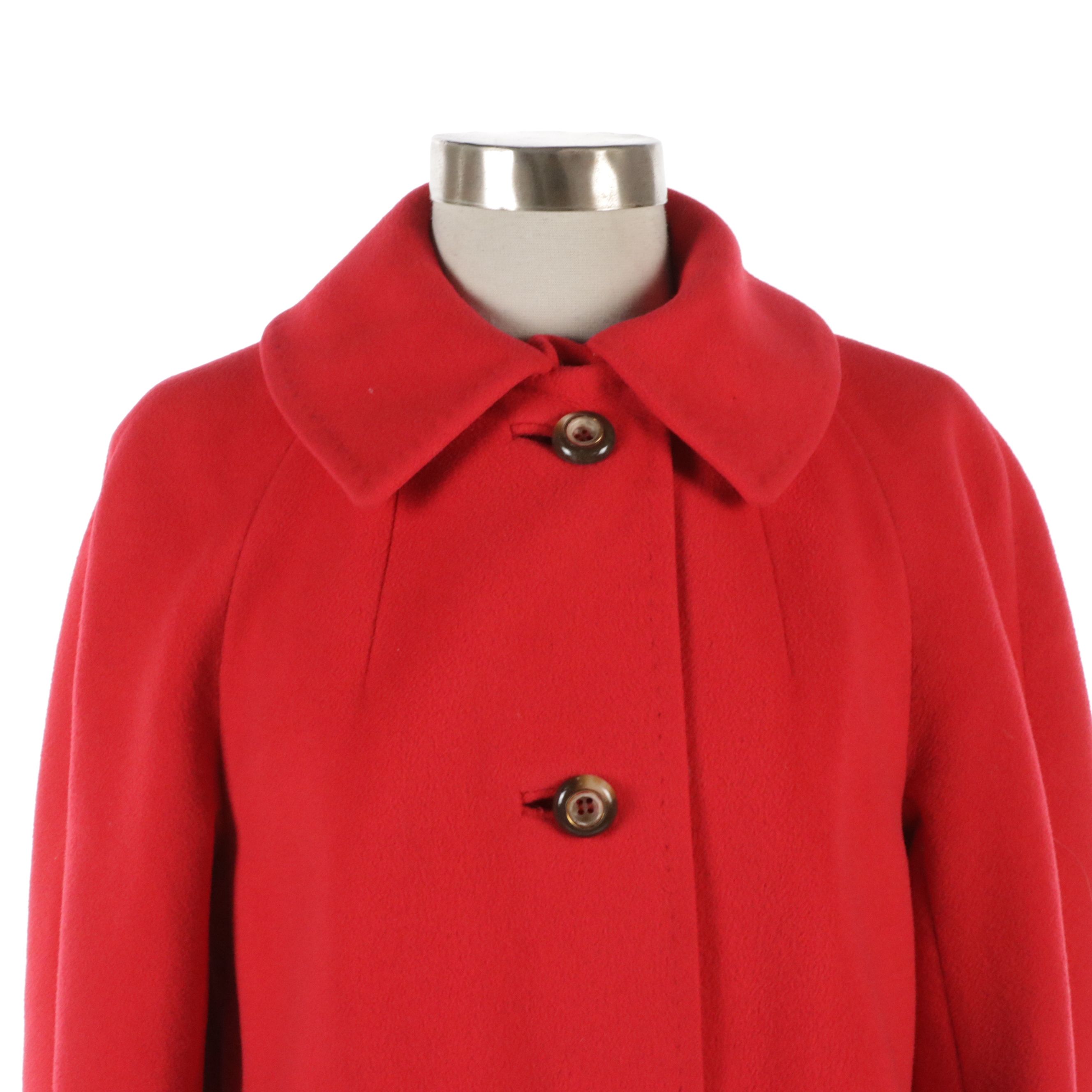Town & Country Vintage Red Cashmere Mid Length Coat