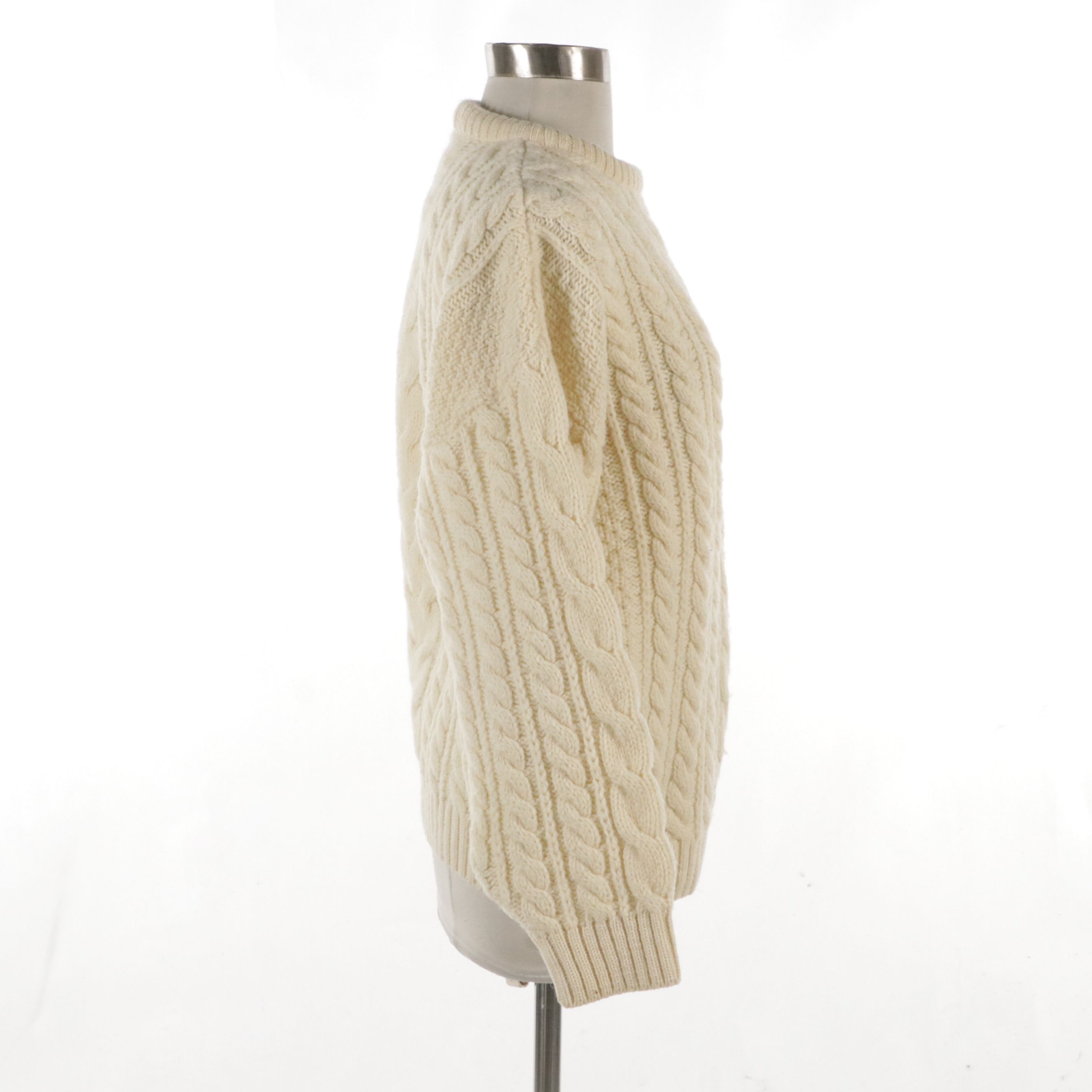 Burberrys Vintage Ivory Chunky Knit Wool Sweater