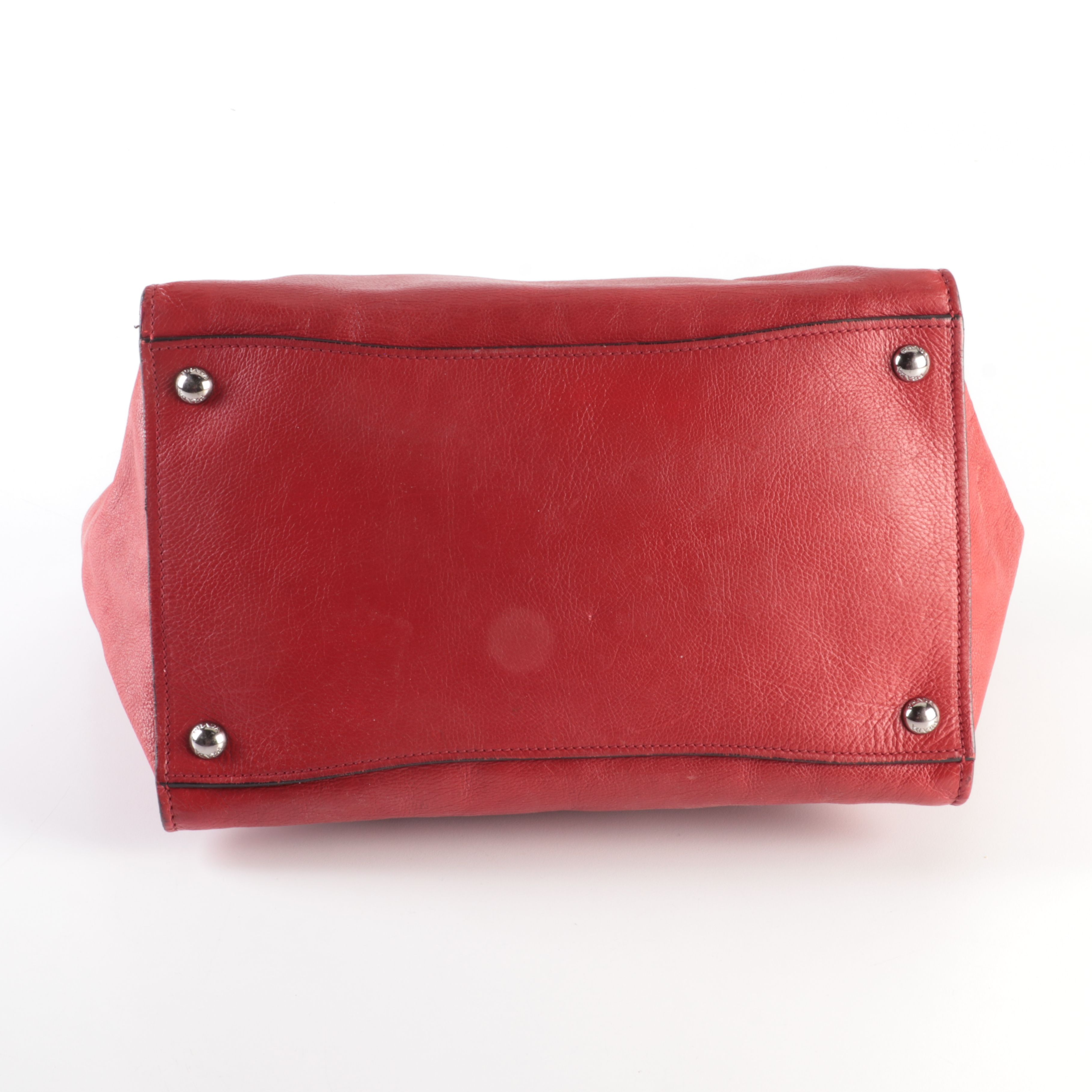 Prada Twin Pocket Tote Bag in Red Glace Calfskin Leather