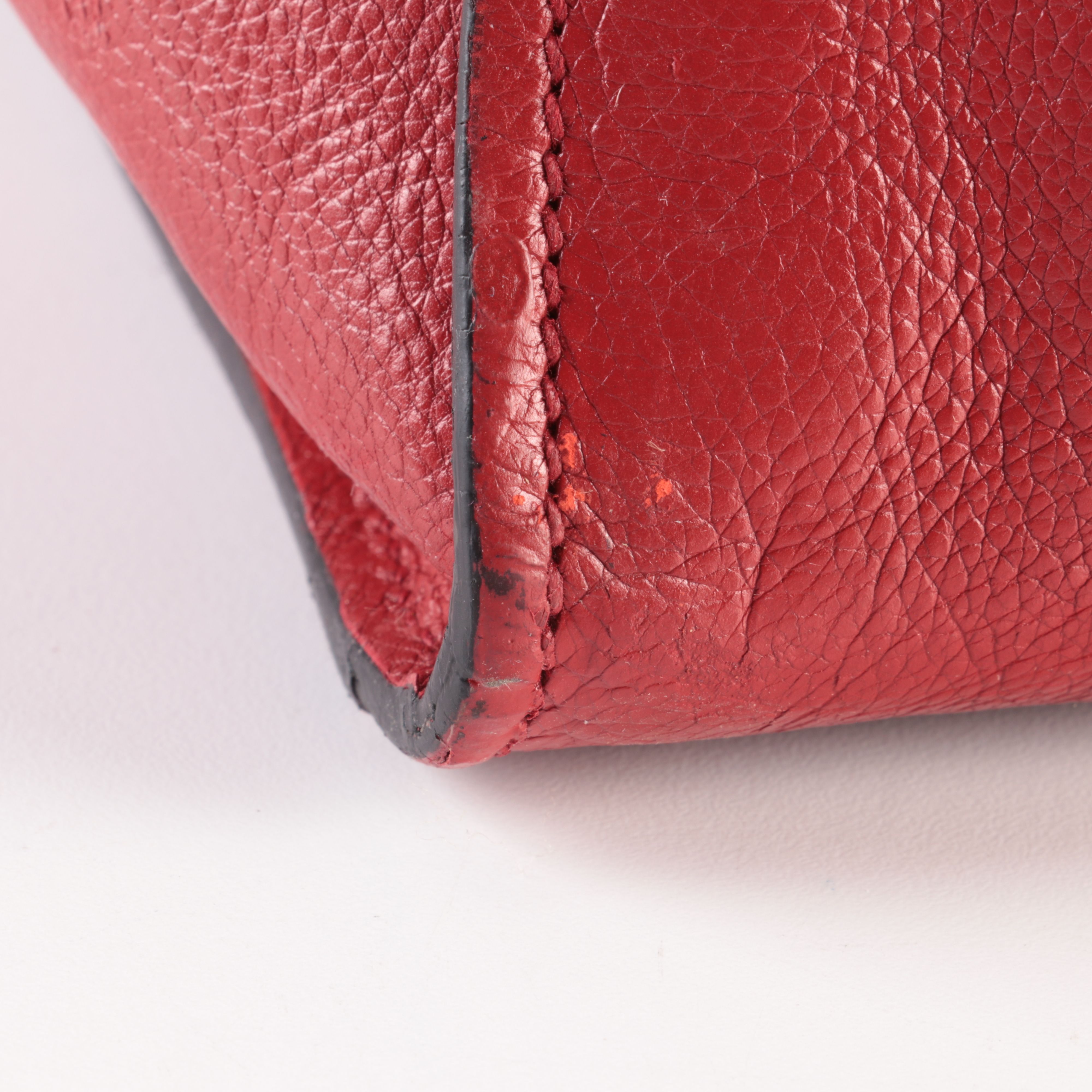 Prada Twin Pocket Tote Bag in Red Glace Calfskin Leather