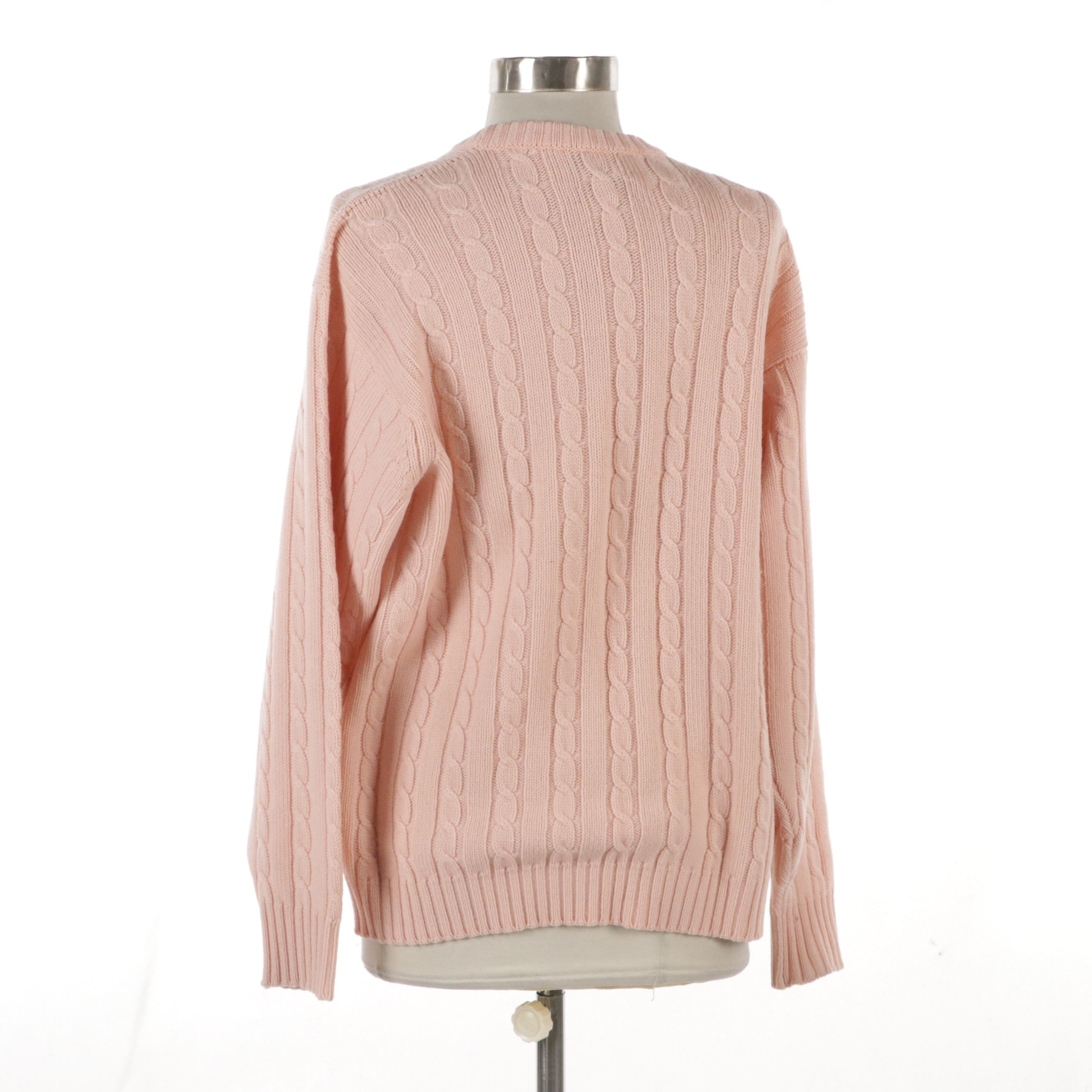 Burberrys Vintage Light Pink Superfine Knit Wool Sweater