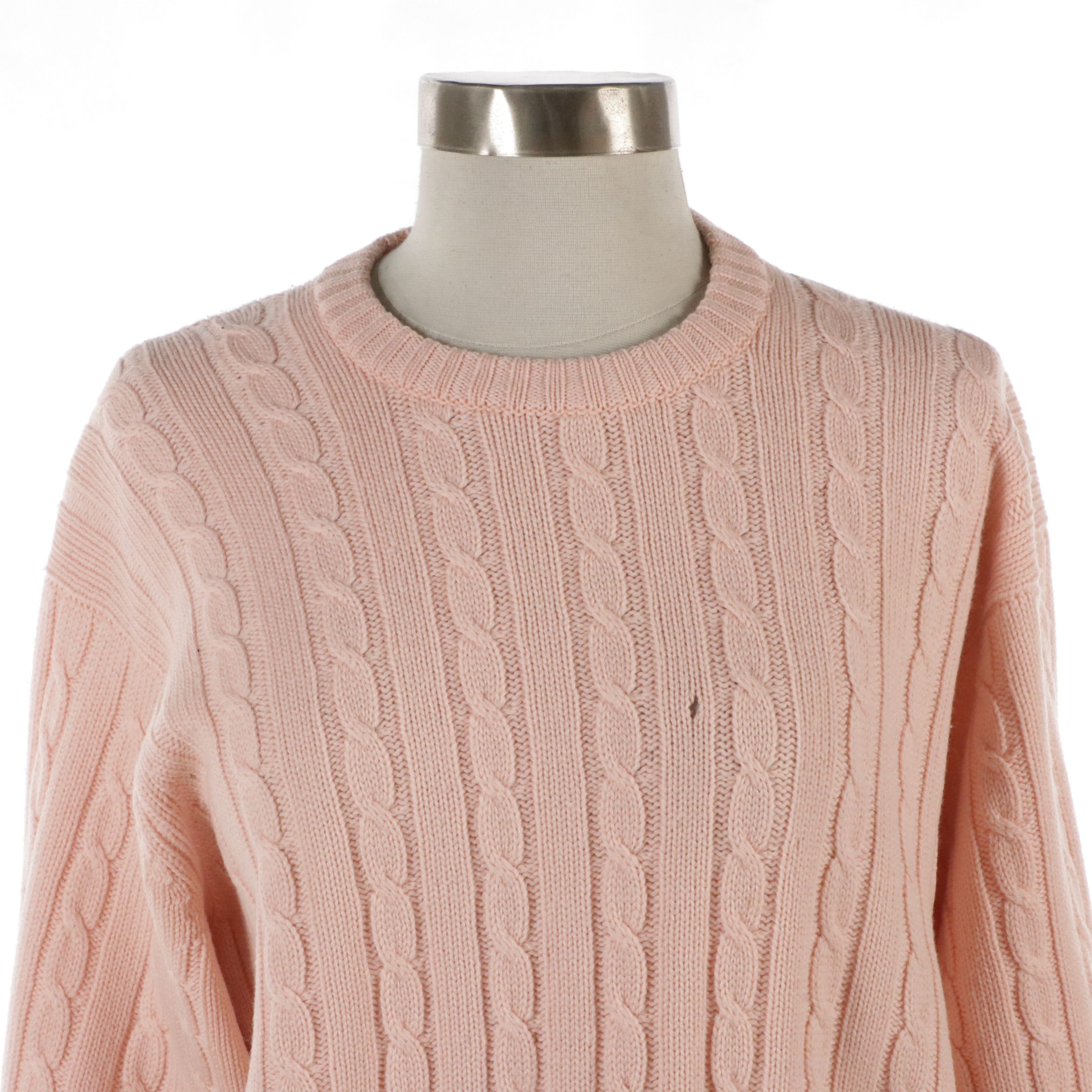 Burberrys Vintage Light Pink Superfine Knit Wool Sweater